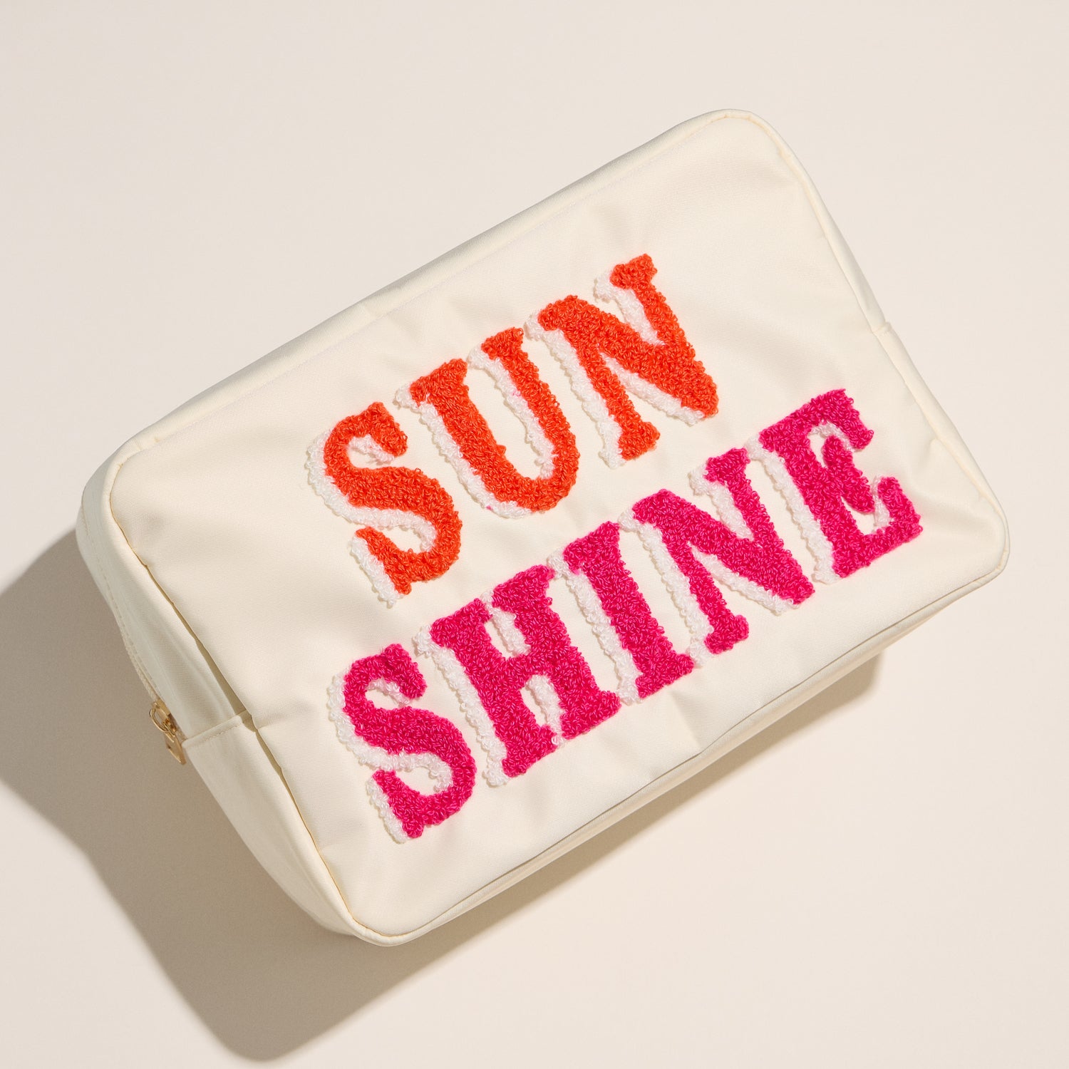 Nylon Beach Pouch with Fabric Letters