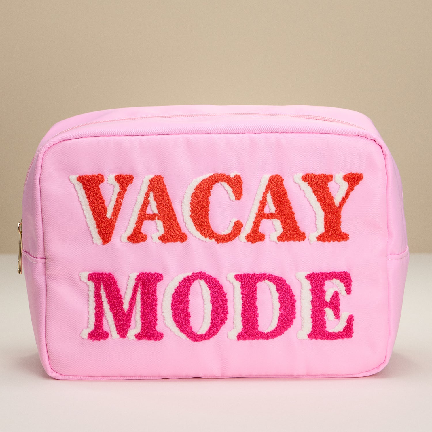 Nylon Beach Pouch with Fabric Letters