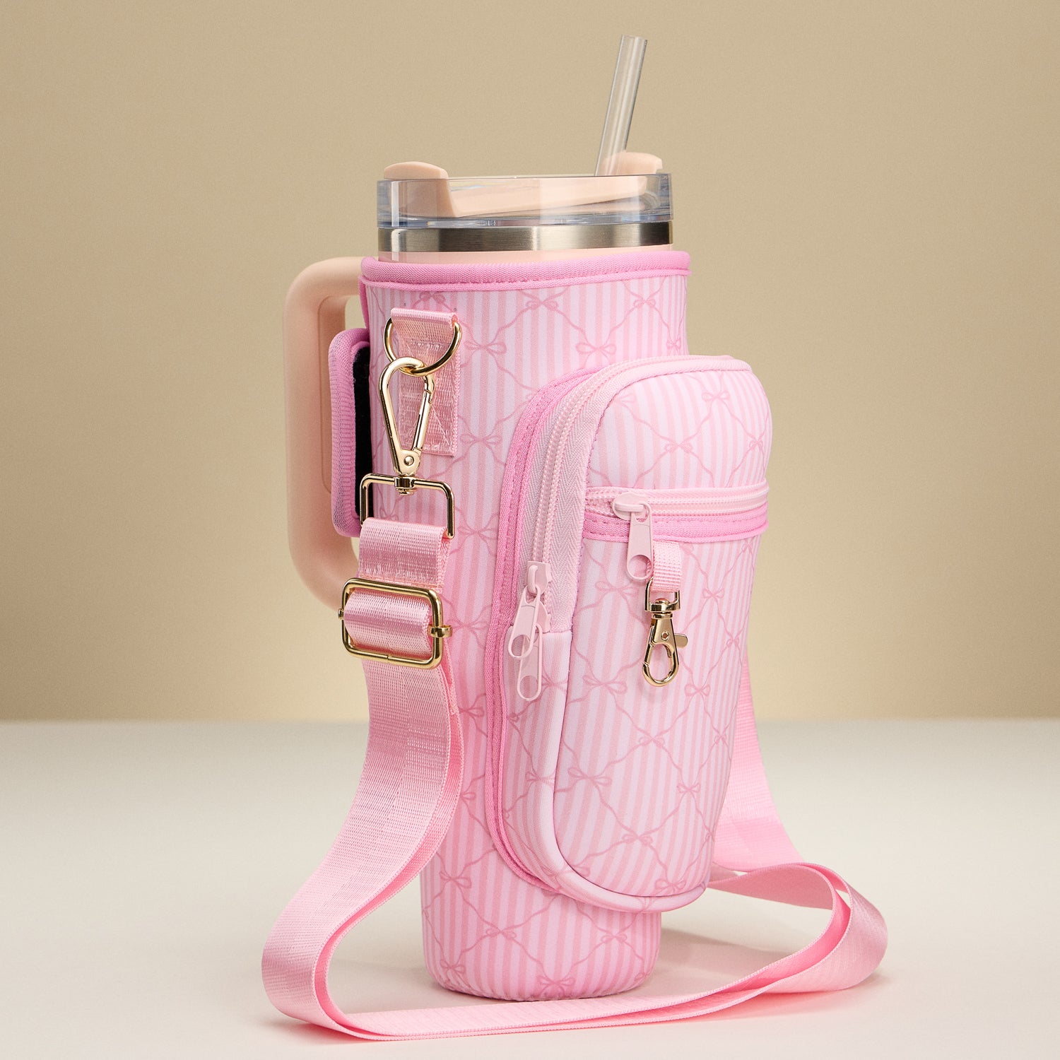 Pink Neoprene Tumbler Carrier