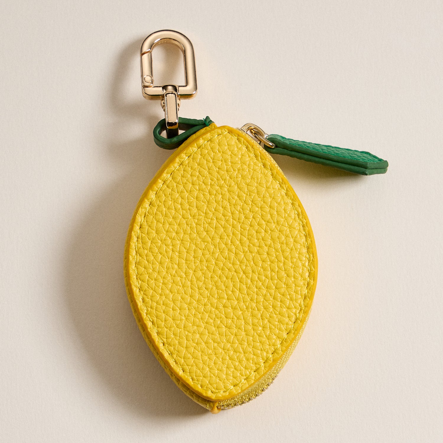 Lemon Leather Pouch Keychain