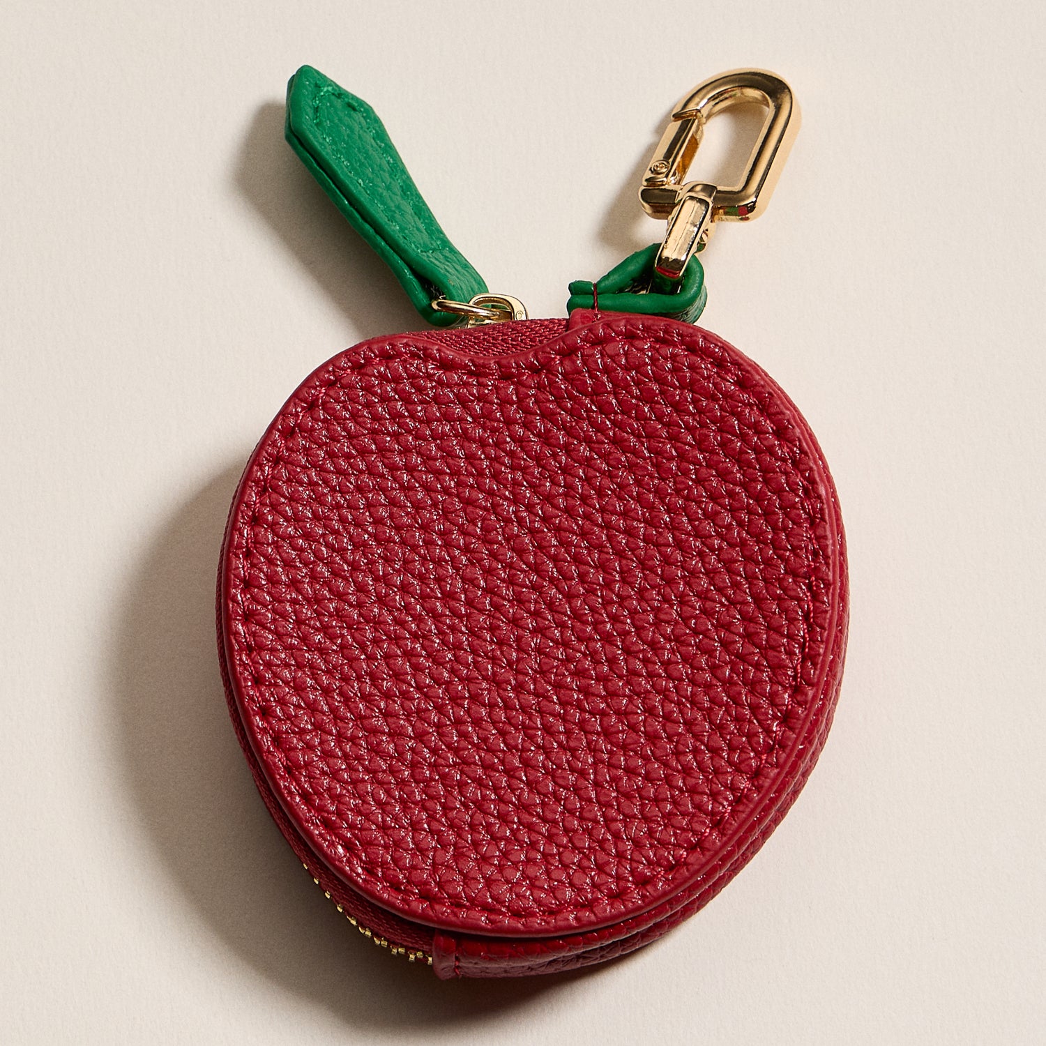Apple Coin Purse with Keychain – Mini Zipper Pouch