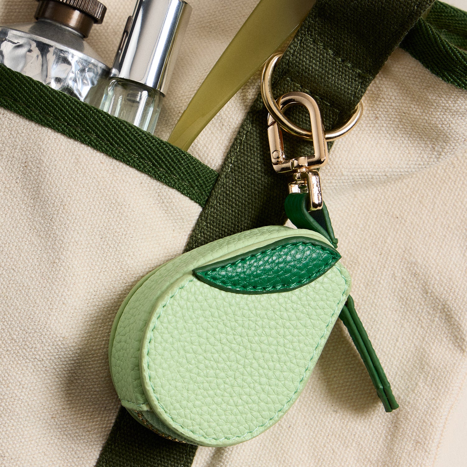 Avocado Leather Pouch Keychain