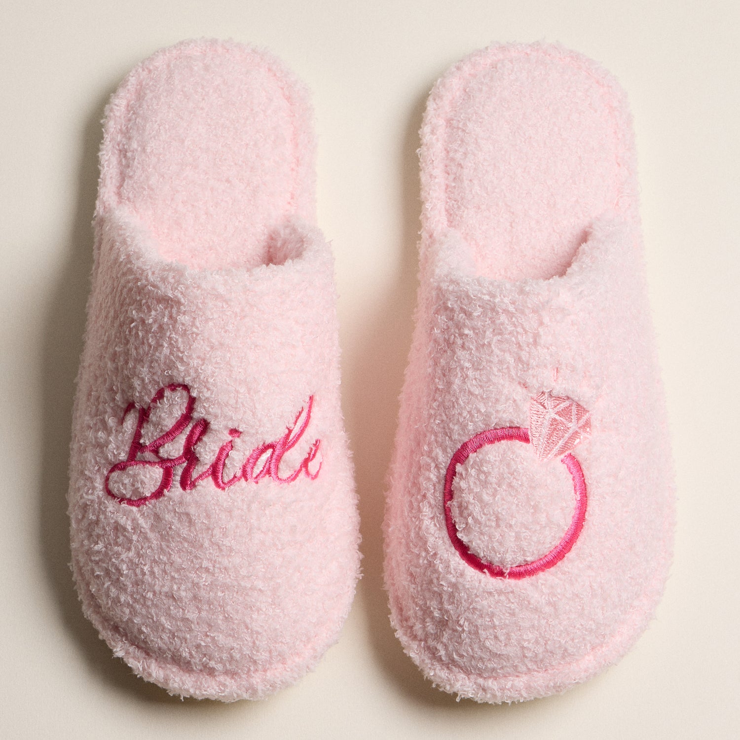 Elegant Bride Fuzzy Wedding Slippers