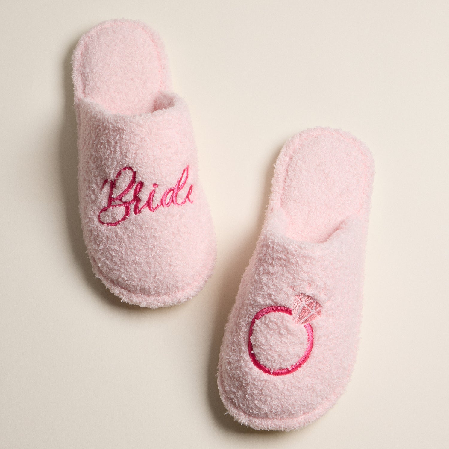 Elegant Bride Fuzzy Wedding Slippers