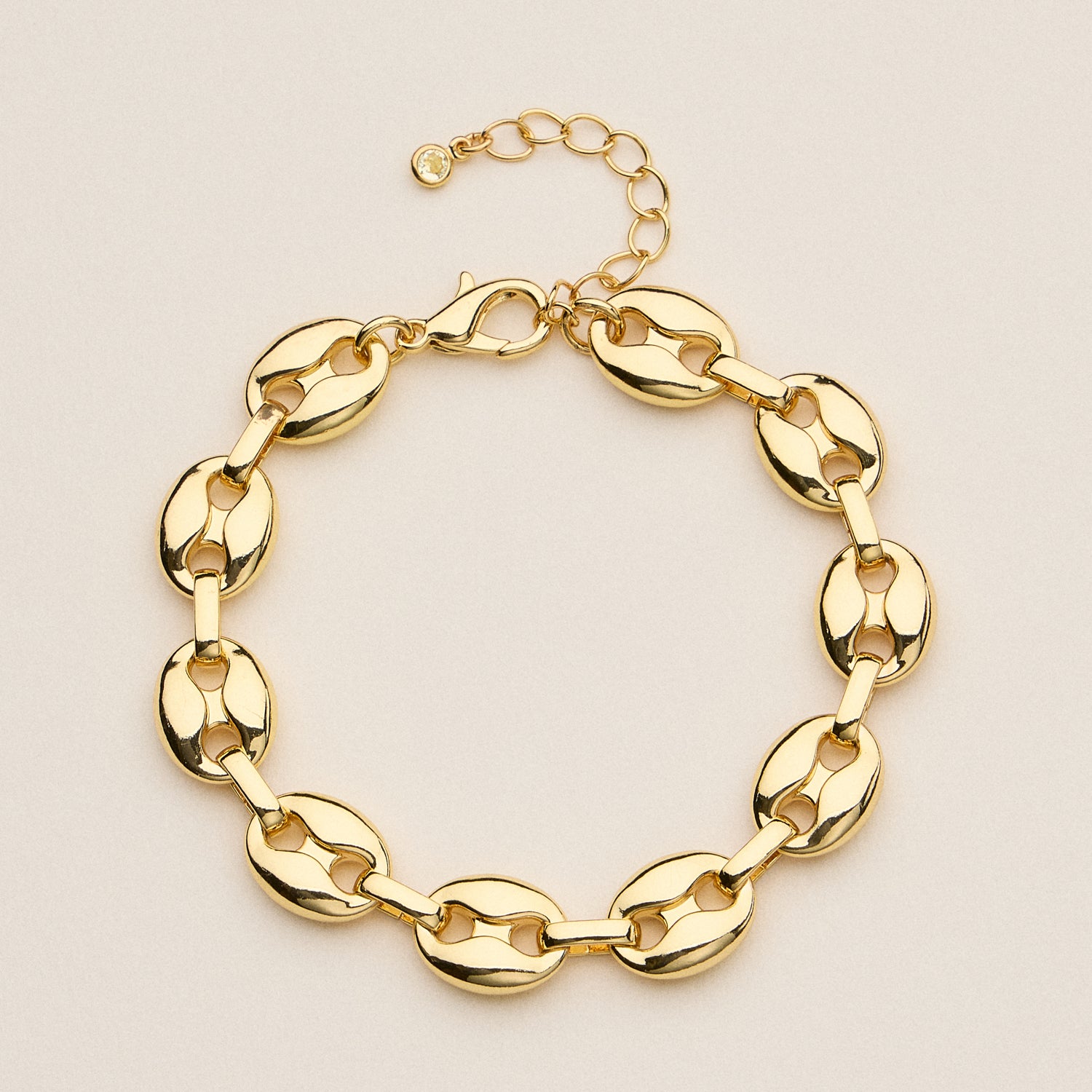 Sculpted Oval Link Chain Bracelet – Adjustable Fit