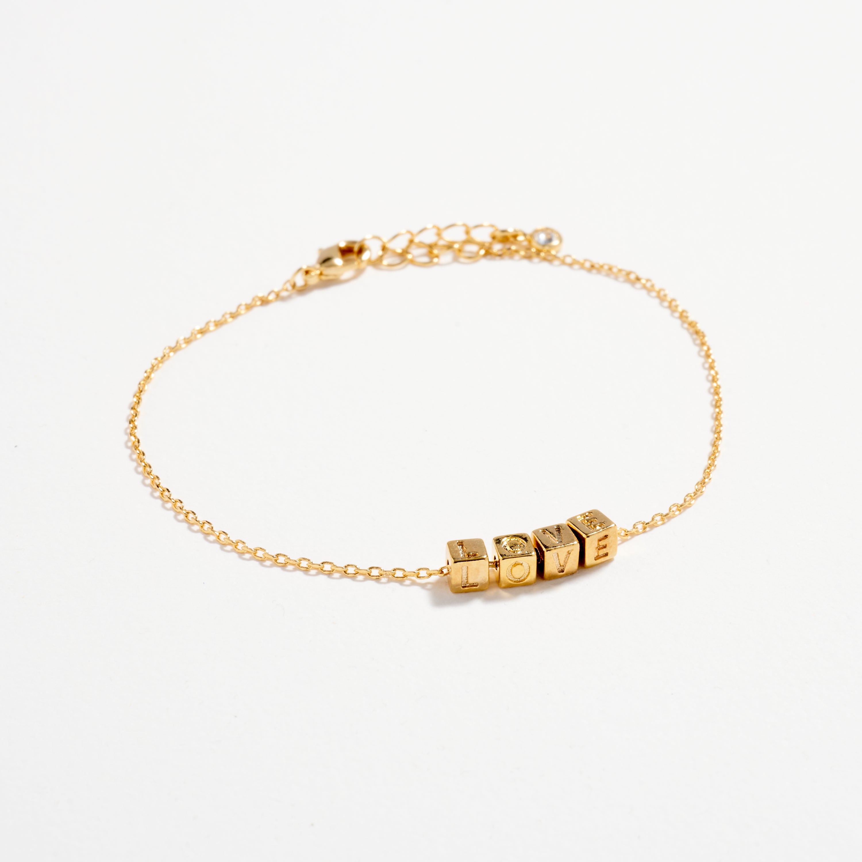 Gold LOVE Bracelet – Dainty Letter Chain Jewelry