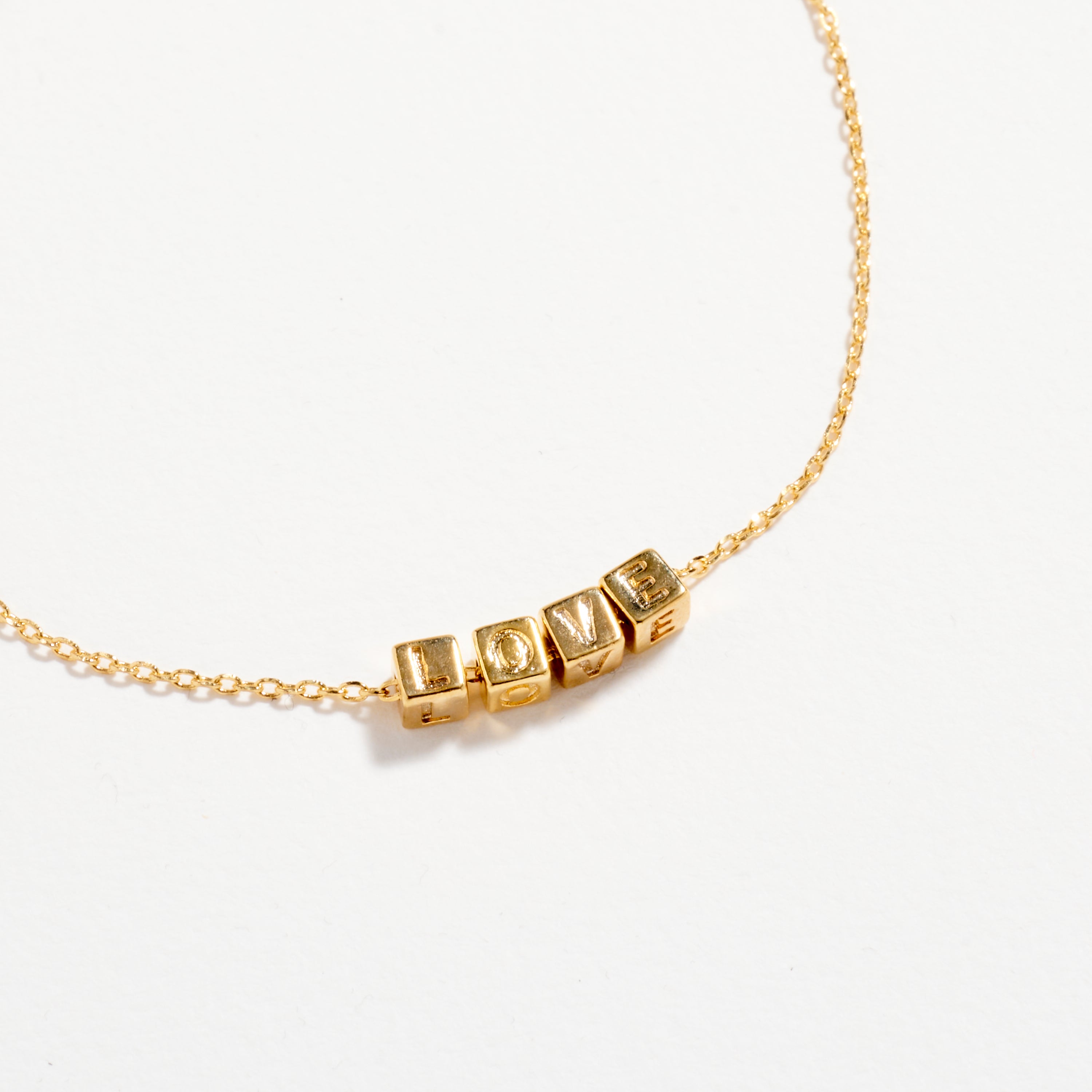 Gold LOVE Bracelet – Dainty Letter Chain Jewelry