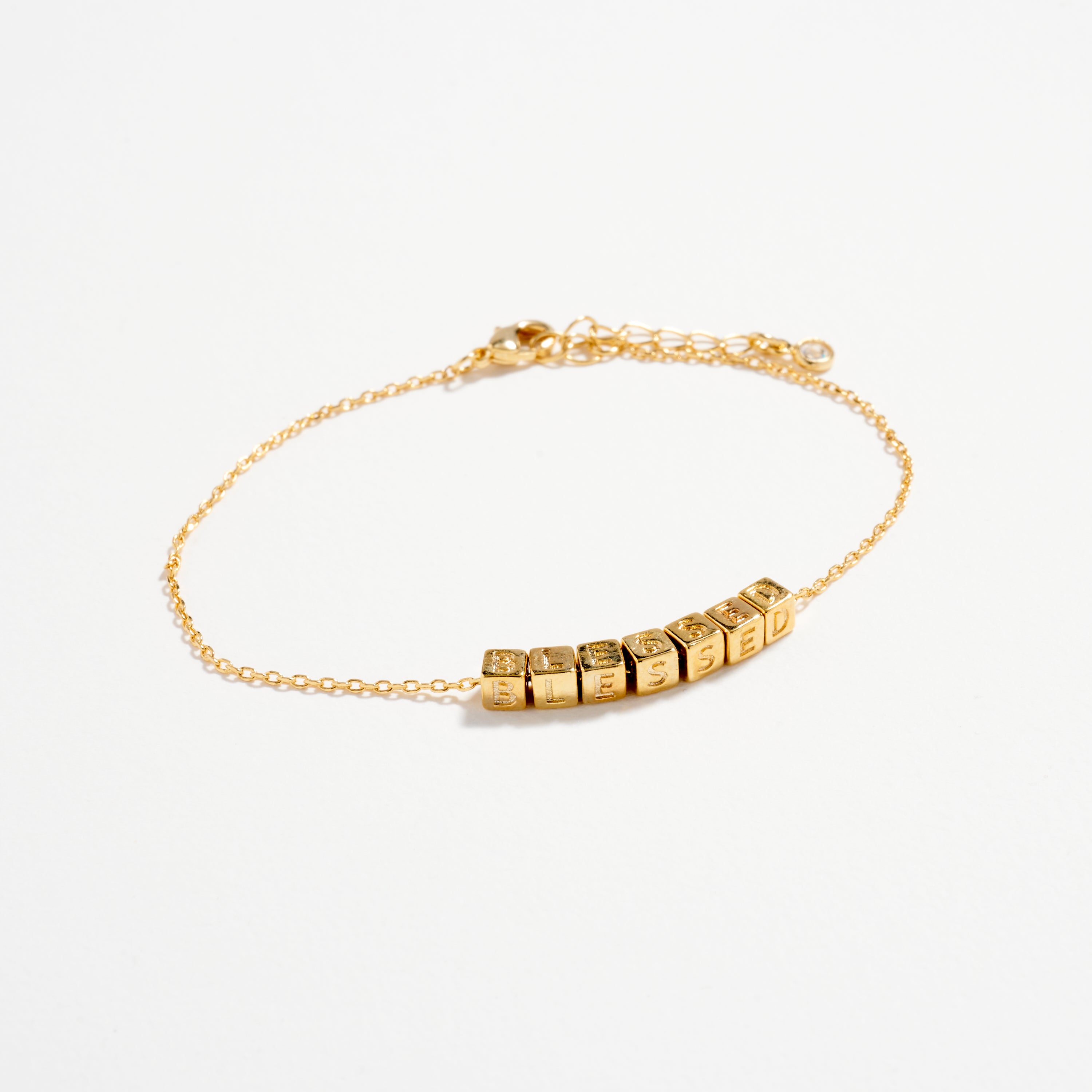 Gold-Dipped BLESSED Bracelet – Faith-Inspired Letter Chain