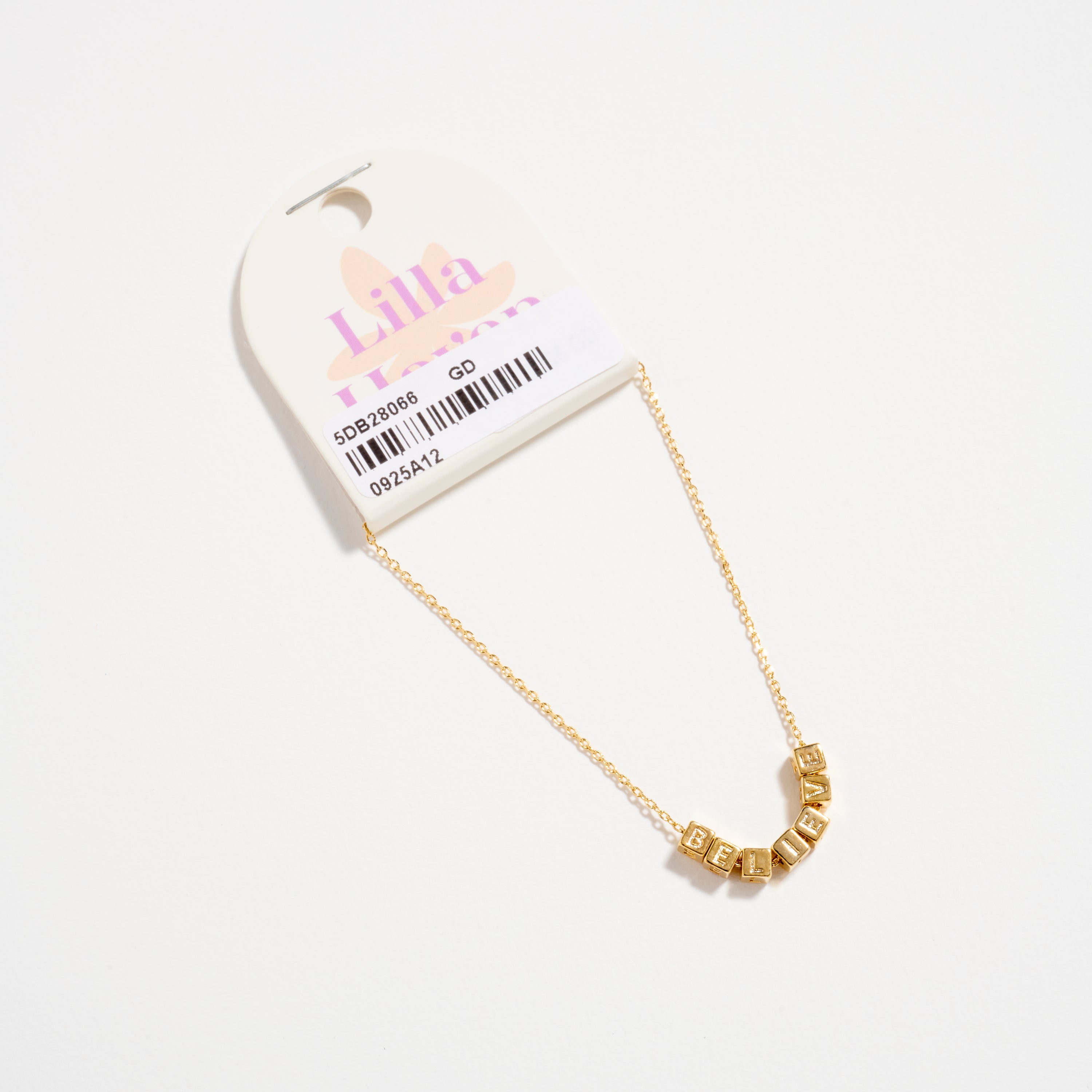 Gold-Dipped BELIEVE Bracelet – Inspirational Letter Chain