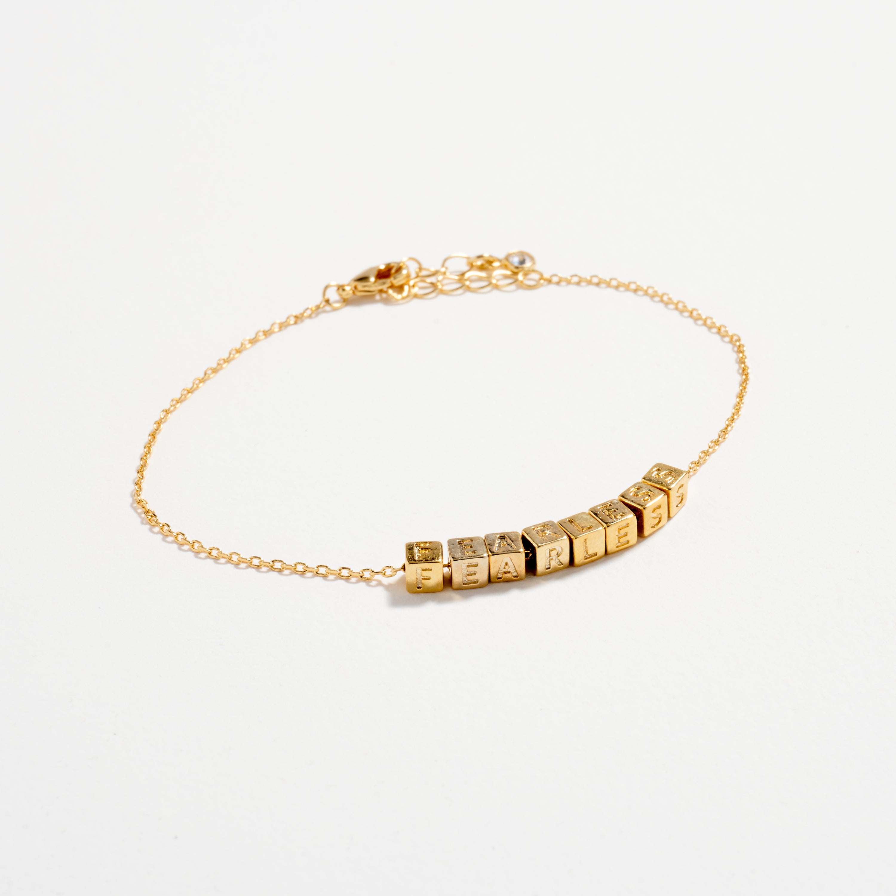 Gold Dipped FEARLESS Bracelet – Empowering Letter Chain