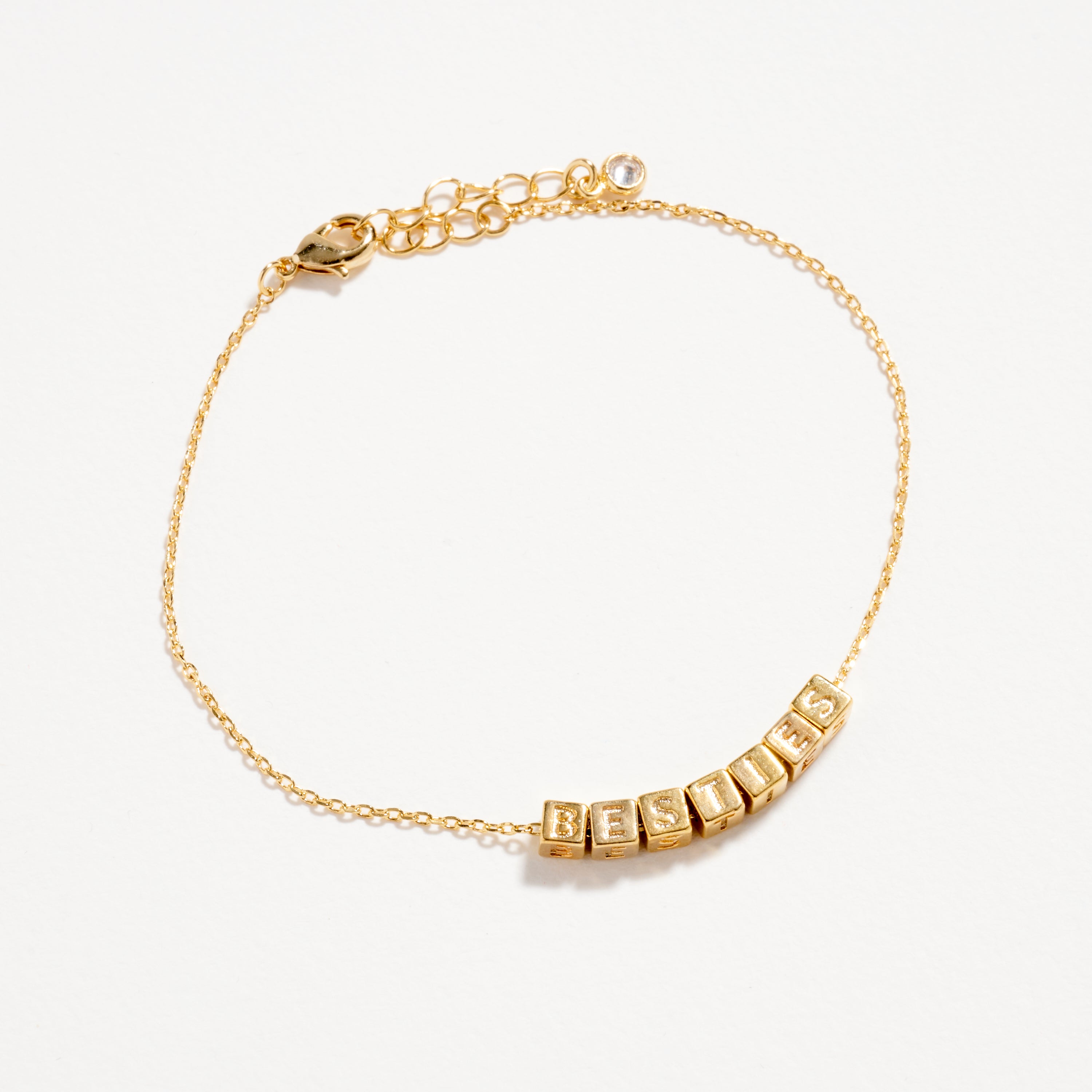 Gold Dipped BESTIES Bracelet – Friendship Letter Chain