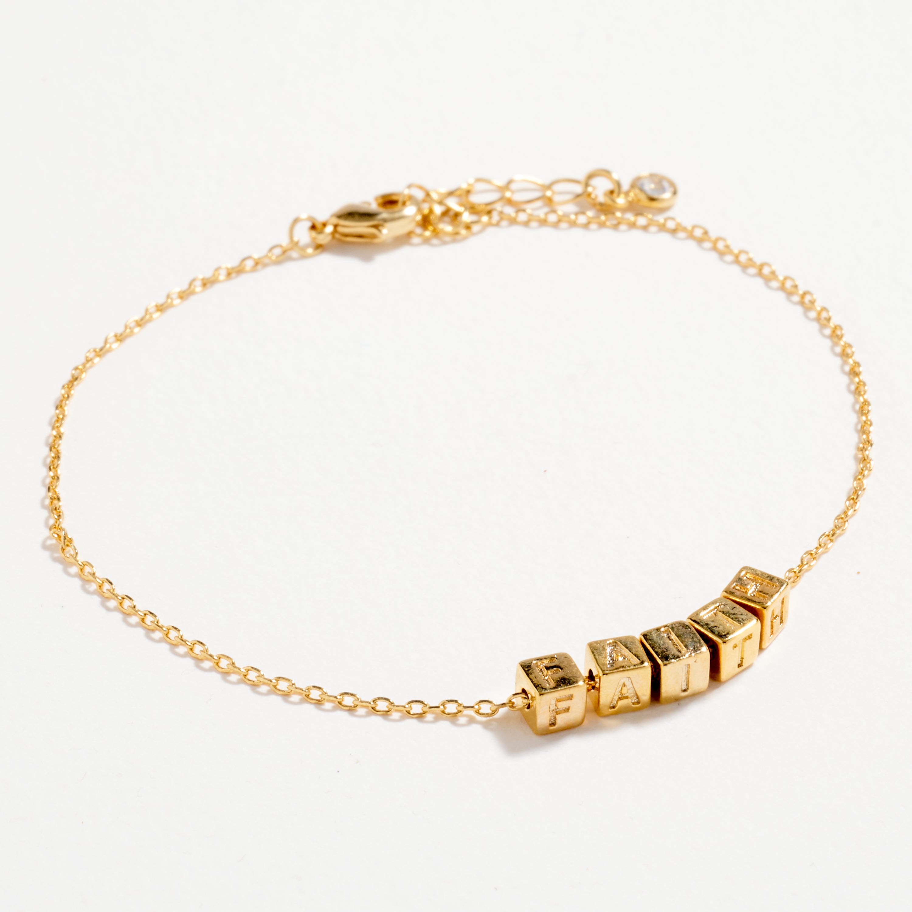 Gold Dipped FAITH Bracelet – Inspirational Letter Chain