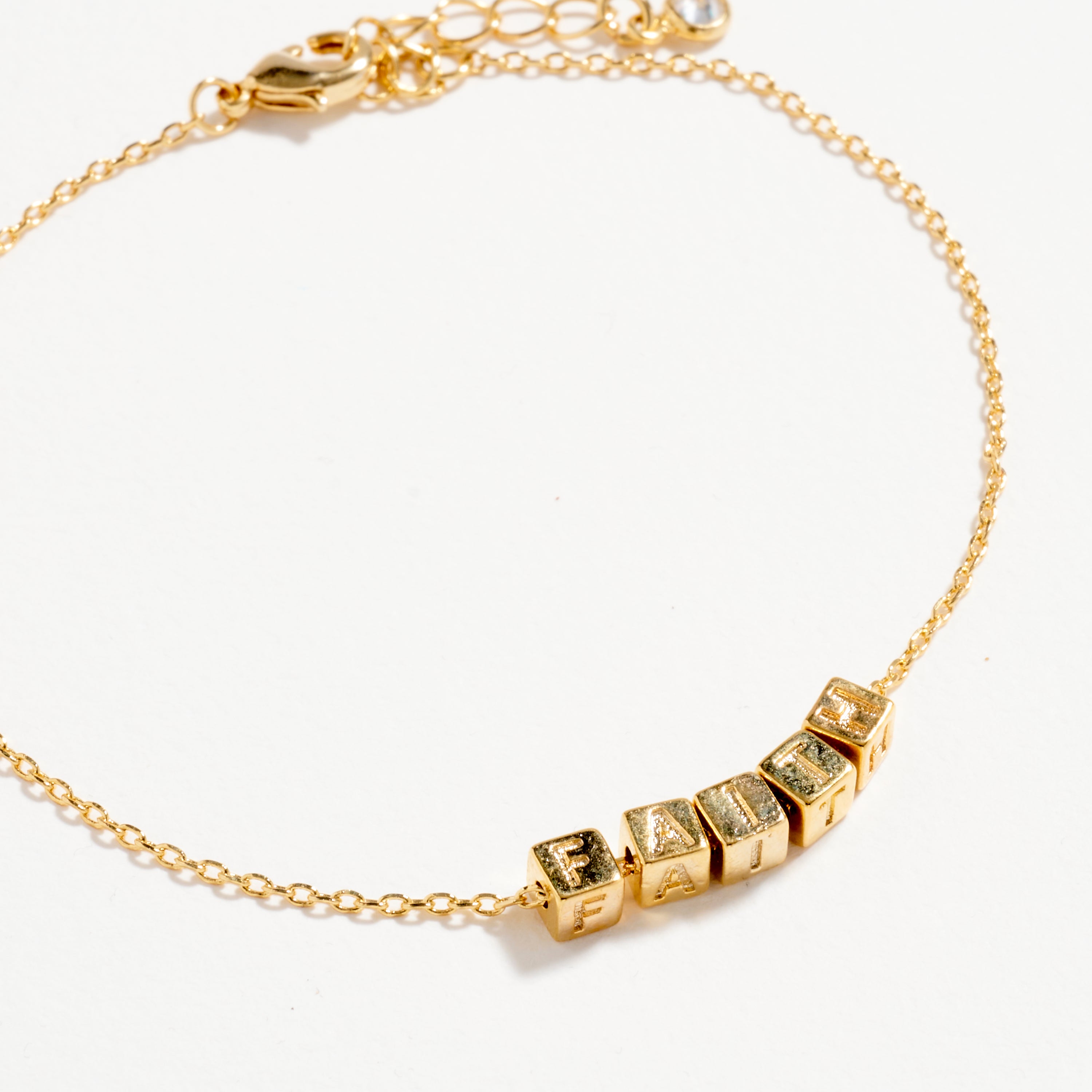 Gold Dipped FAITH Bracelet – Inspirational Letter Chain