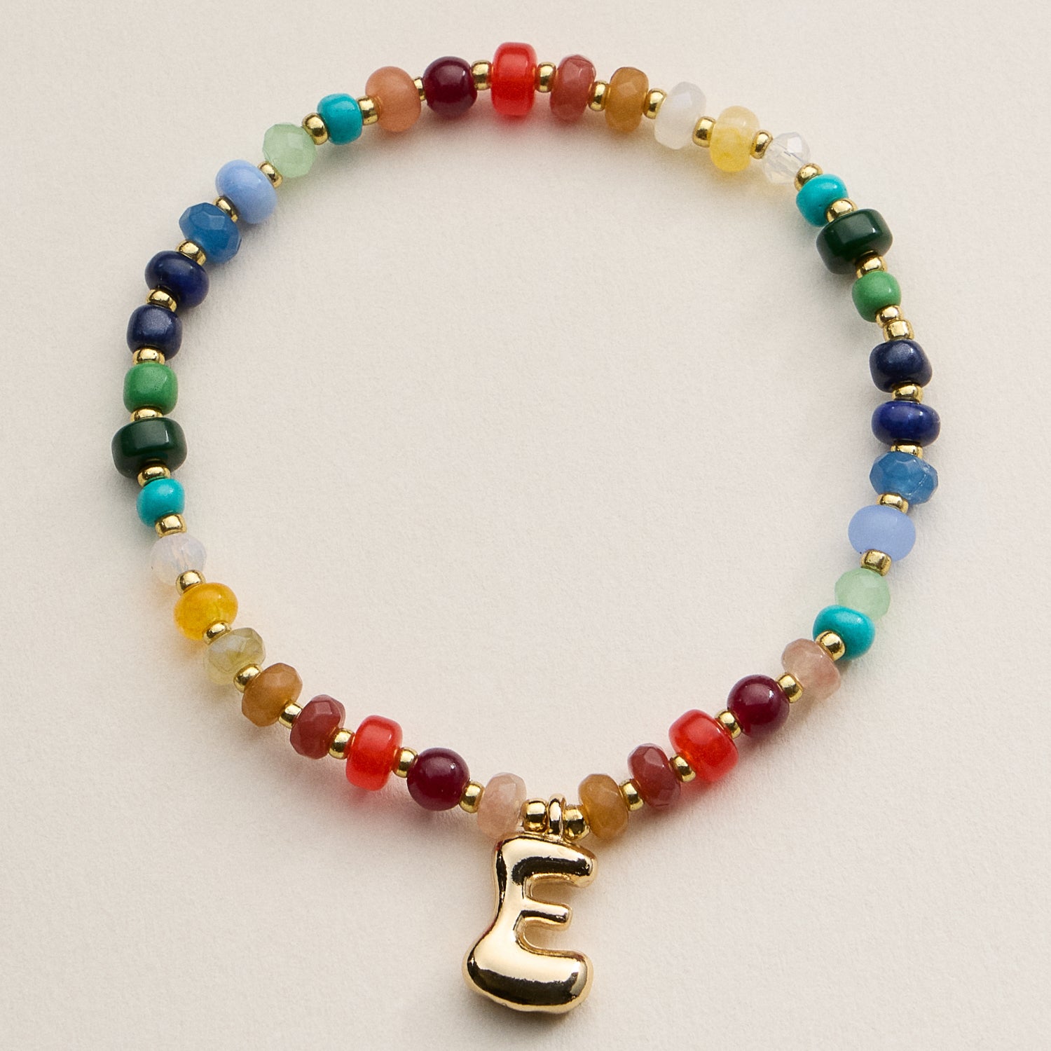 Assorted Colorful Beaded Initial Bracelet – Set of 16 Letters