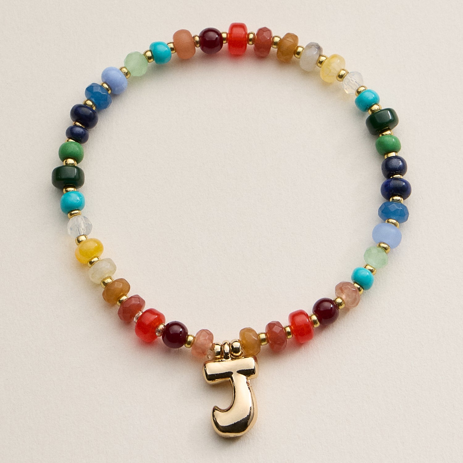 Assorted Colorful Beaded Initial Bracelet – Set of 16 Letters