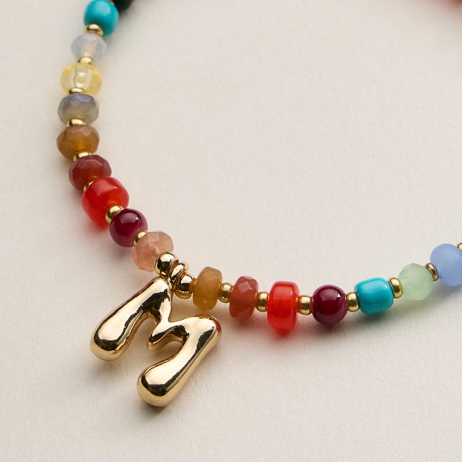 Assorted Colorful Beaded Initial Bracelet – Set of 16 Letters