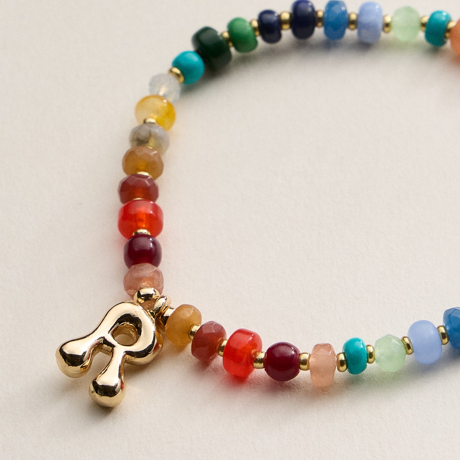 Assorted Colorful Beaded Initial Bracelet | Set of 16 Letters