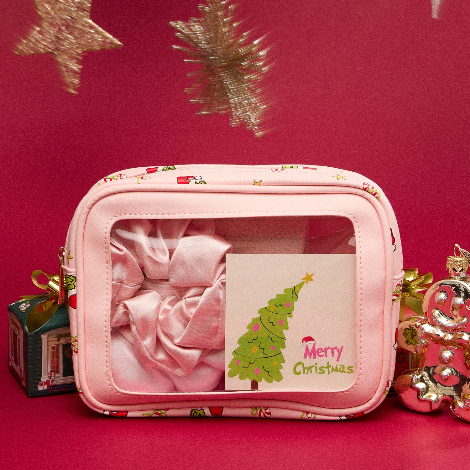 Christmas Green Monster Beauty Gift Set – Socks, Eye Mask, Scrunchie