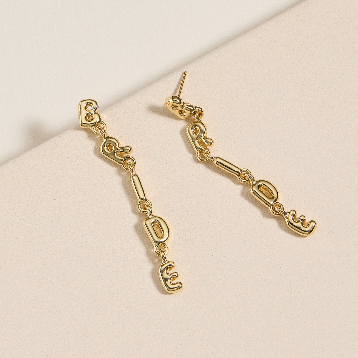 Elegant Bride Letter Drop Earrings