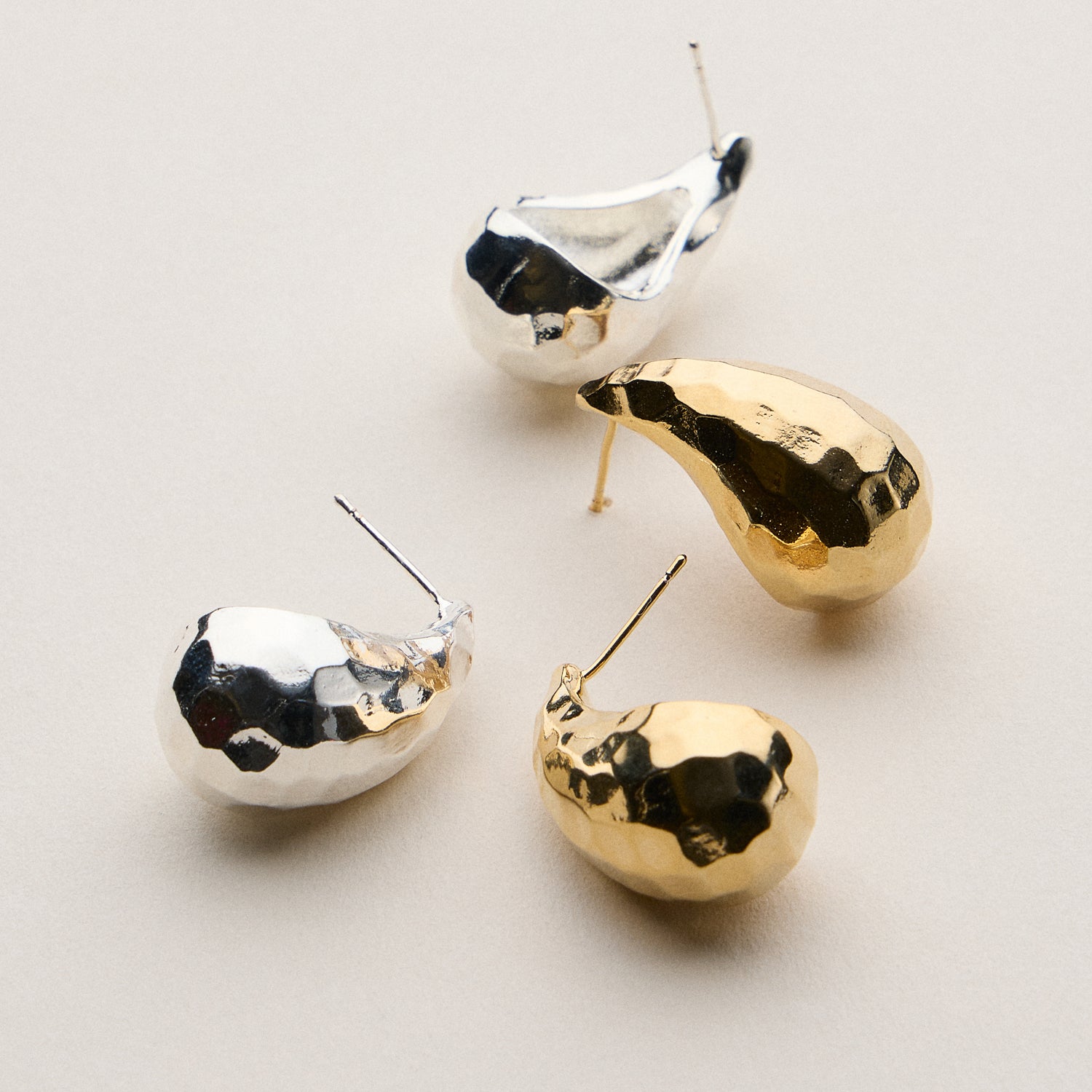 18K Gold Dipped Sculpted Drop Earrings