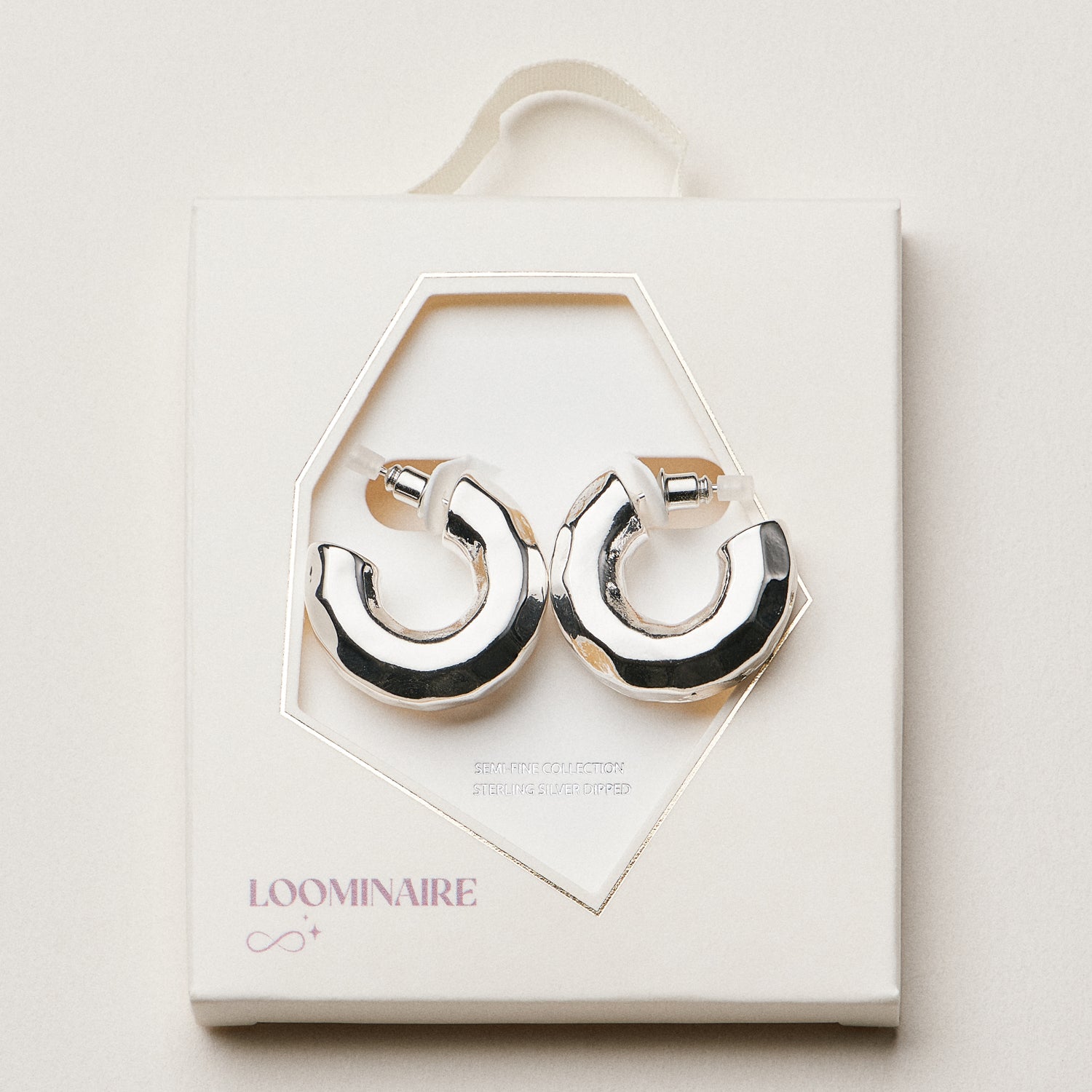 18K Gold Dipped Faceted Chunky Hoop Earrings