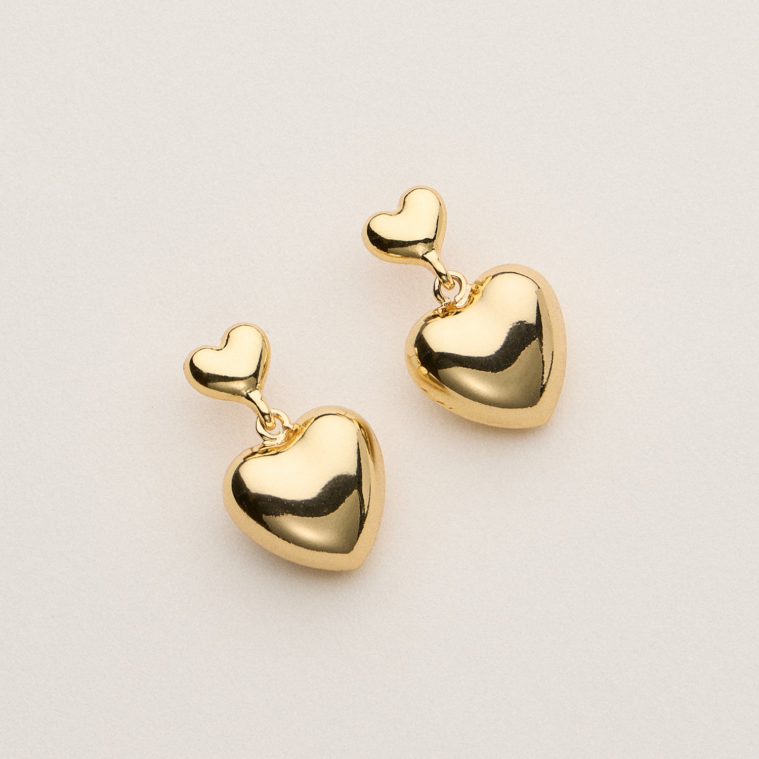 18K Gold-Dipped Interlocking Heart Drop Earrings
