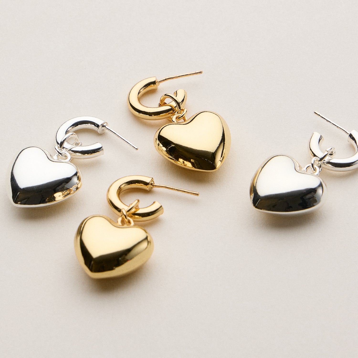 Gold Dipped Heart Hoop Earrings - 18K Gold Plated