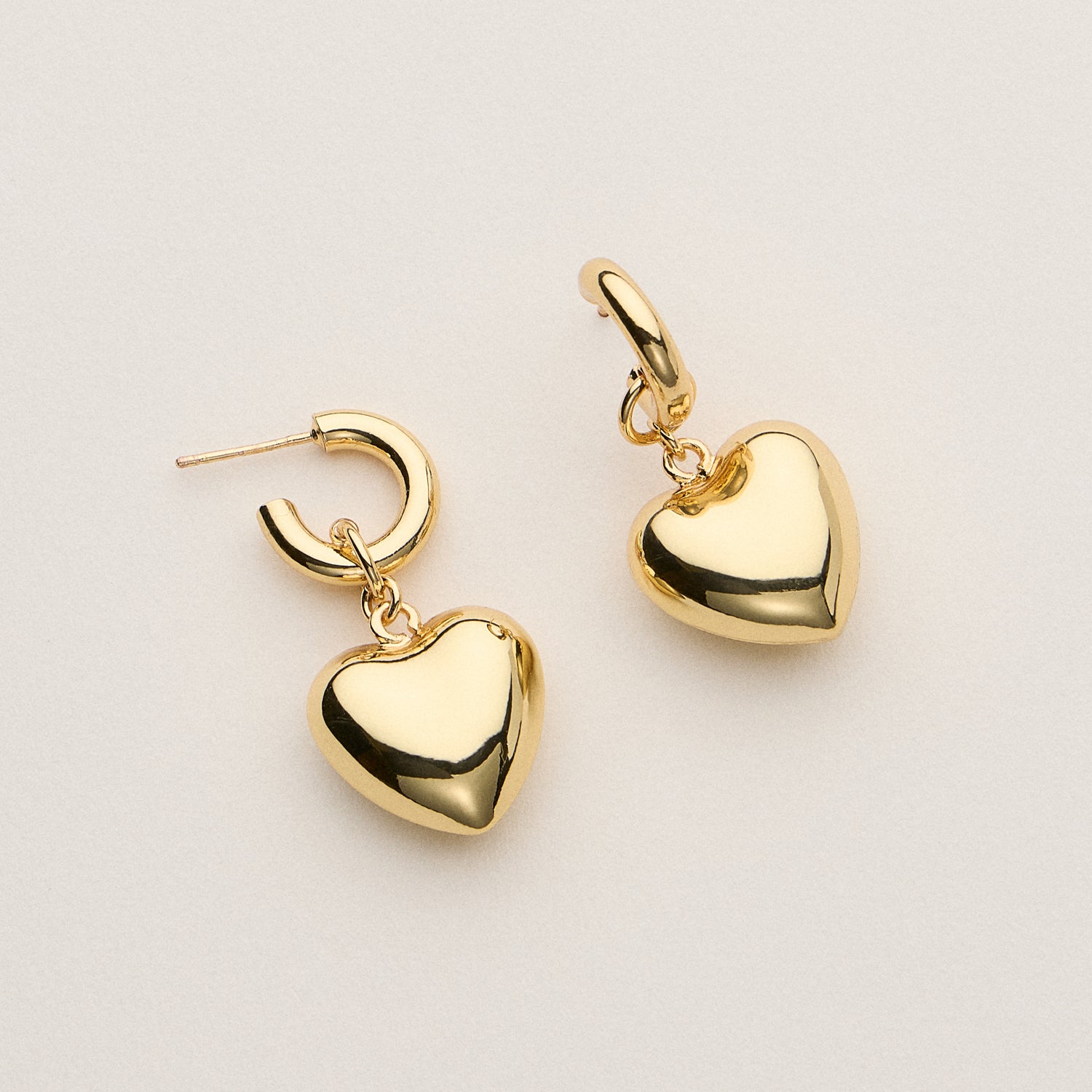 18K Gold-Plated Open Heart Hoop Earrings
