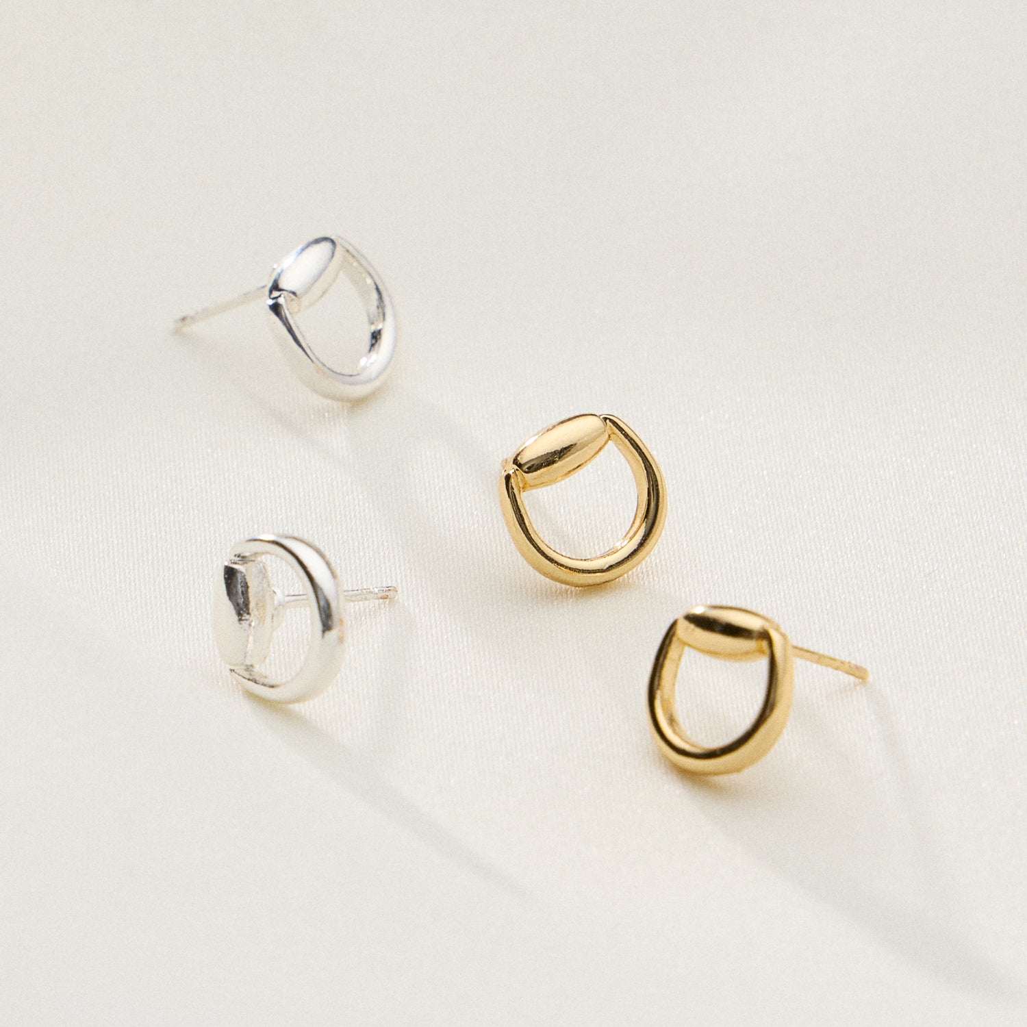 18K Gold Dipped Open Buckle Studs