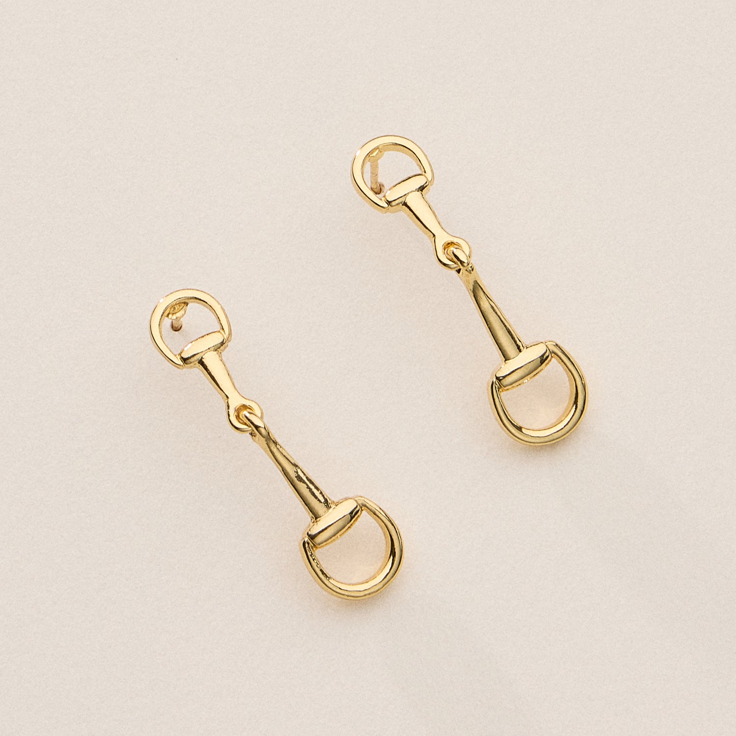 18K Gold-Plated Equestrian Link Drop Earrings