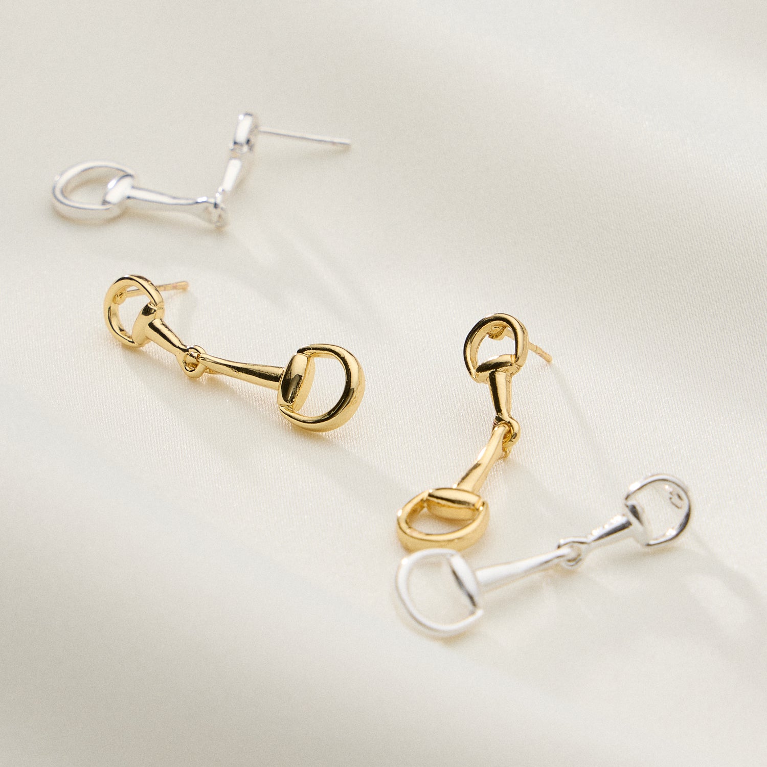 Gold Dipped Bit Link Drop Earrings - 18K Gold Plated