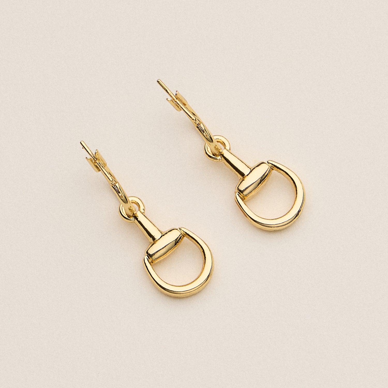 Equestrian Bit Charm Hoop Earrings – 18K Gold Plated