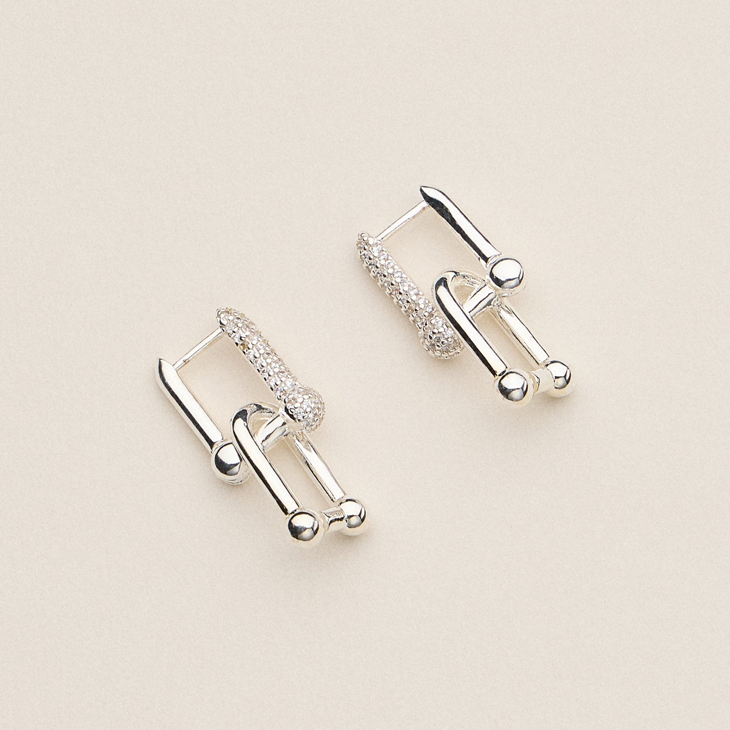 18K Gold-Dipped Crystal Lock Stud Earrings