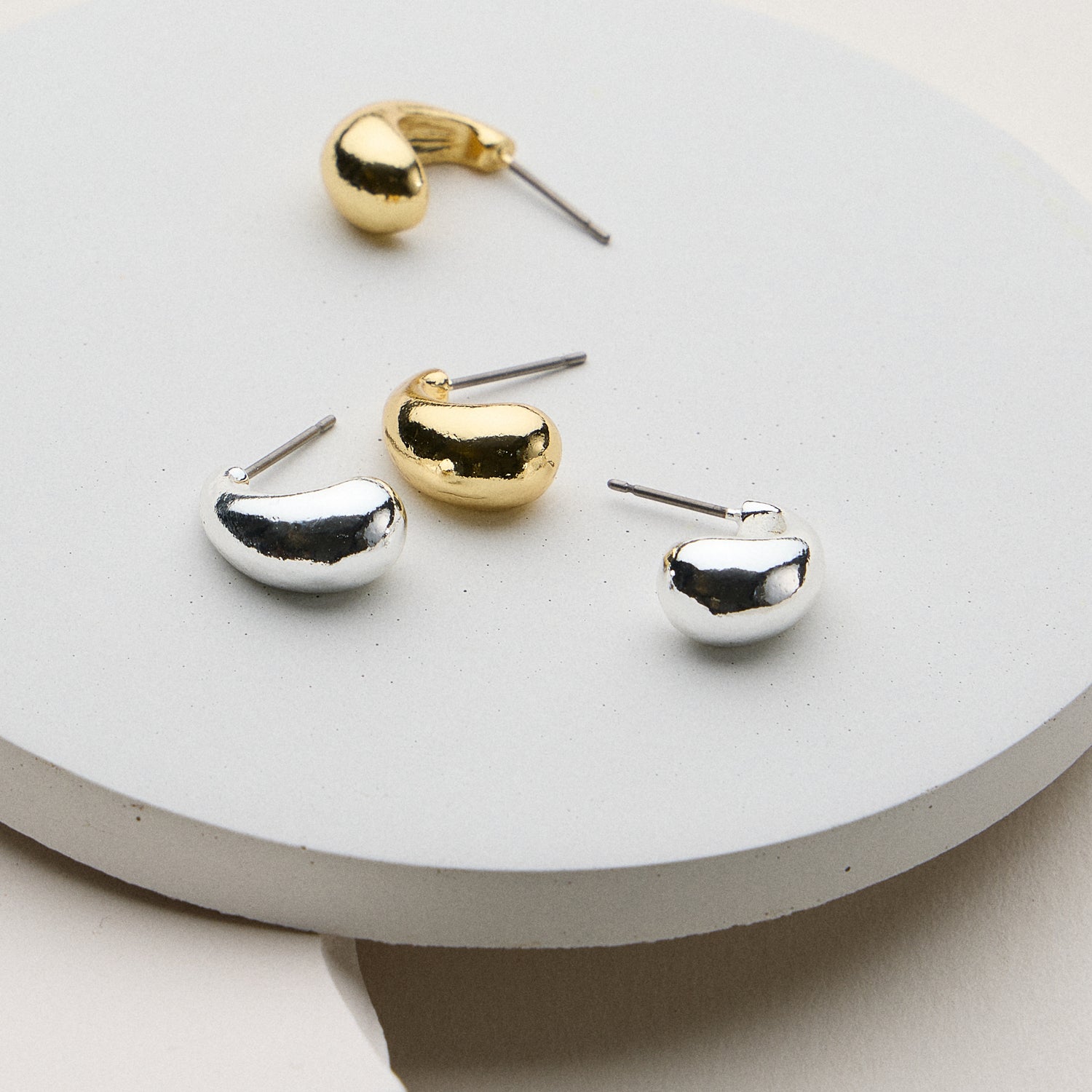 Gold Dipped Chunky Bean Studs - 18K Gold
