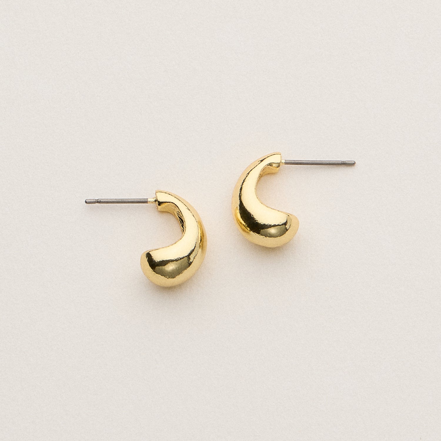 18K Gold-Dipped Chunky Bean Stud Earrings