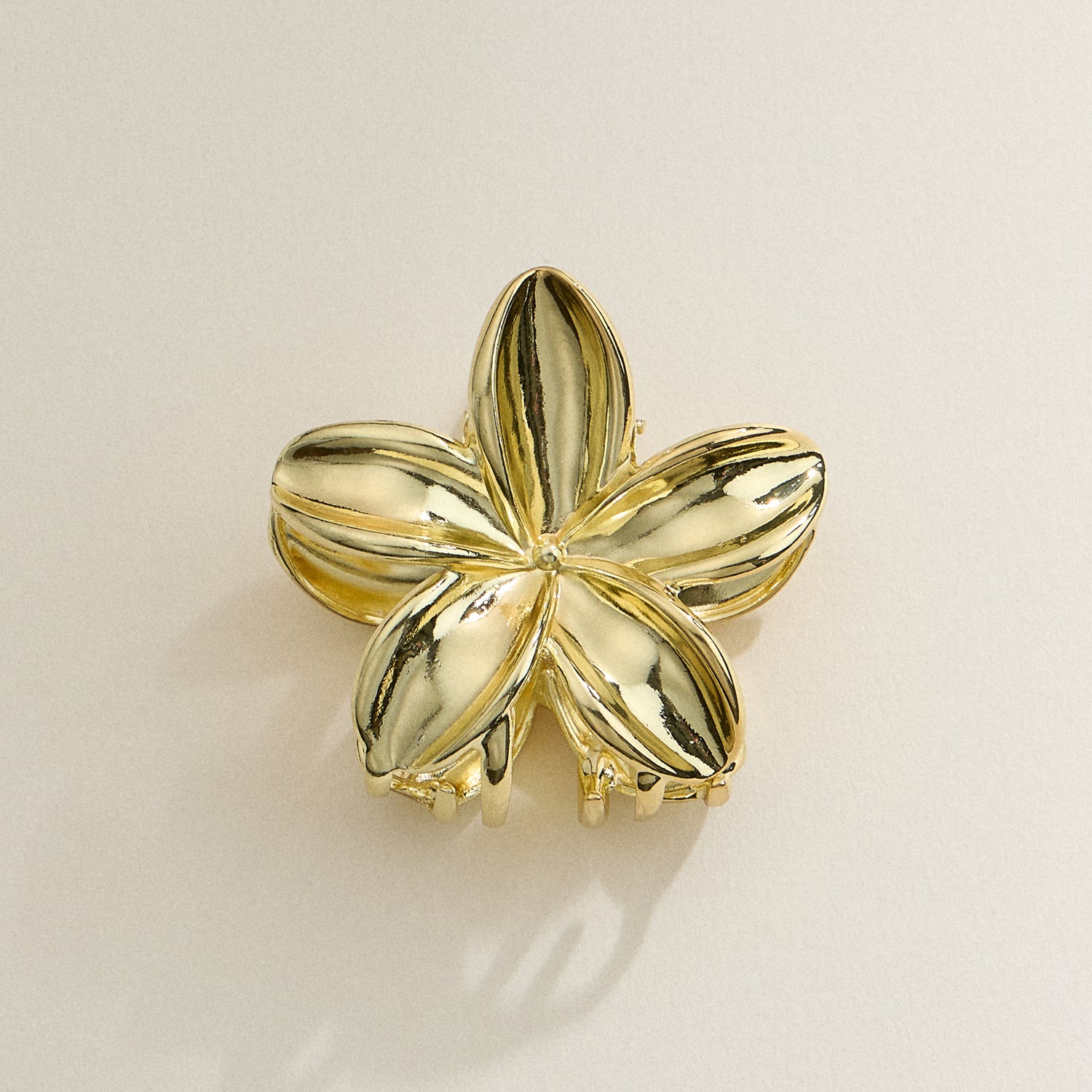 Refined Metal Floral Hair Claw Clip