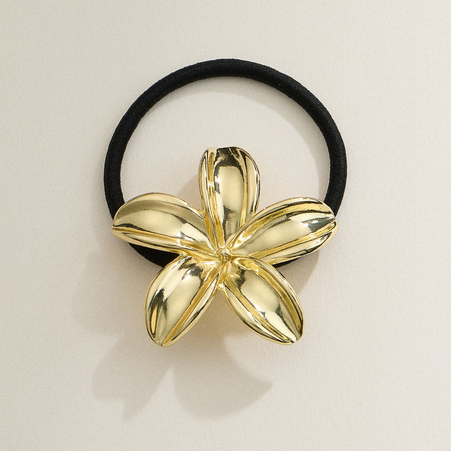 Refined Metallic Lily Hair Tie