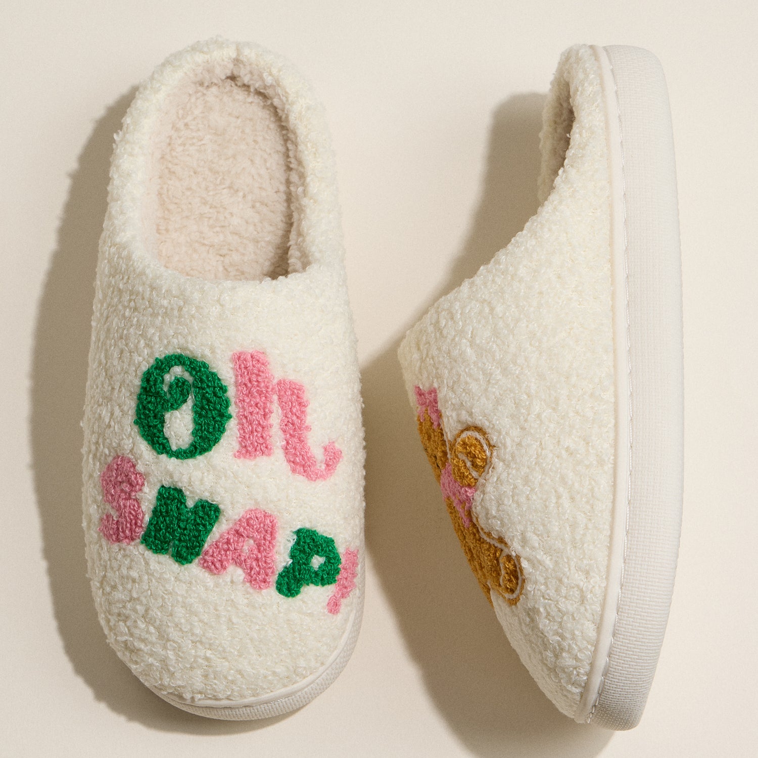 Gingerbread Embroidered Slippers – Oh Snap! Holiday Edition