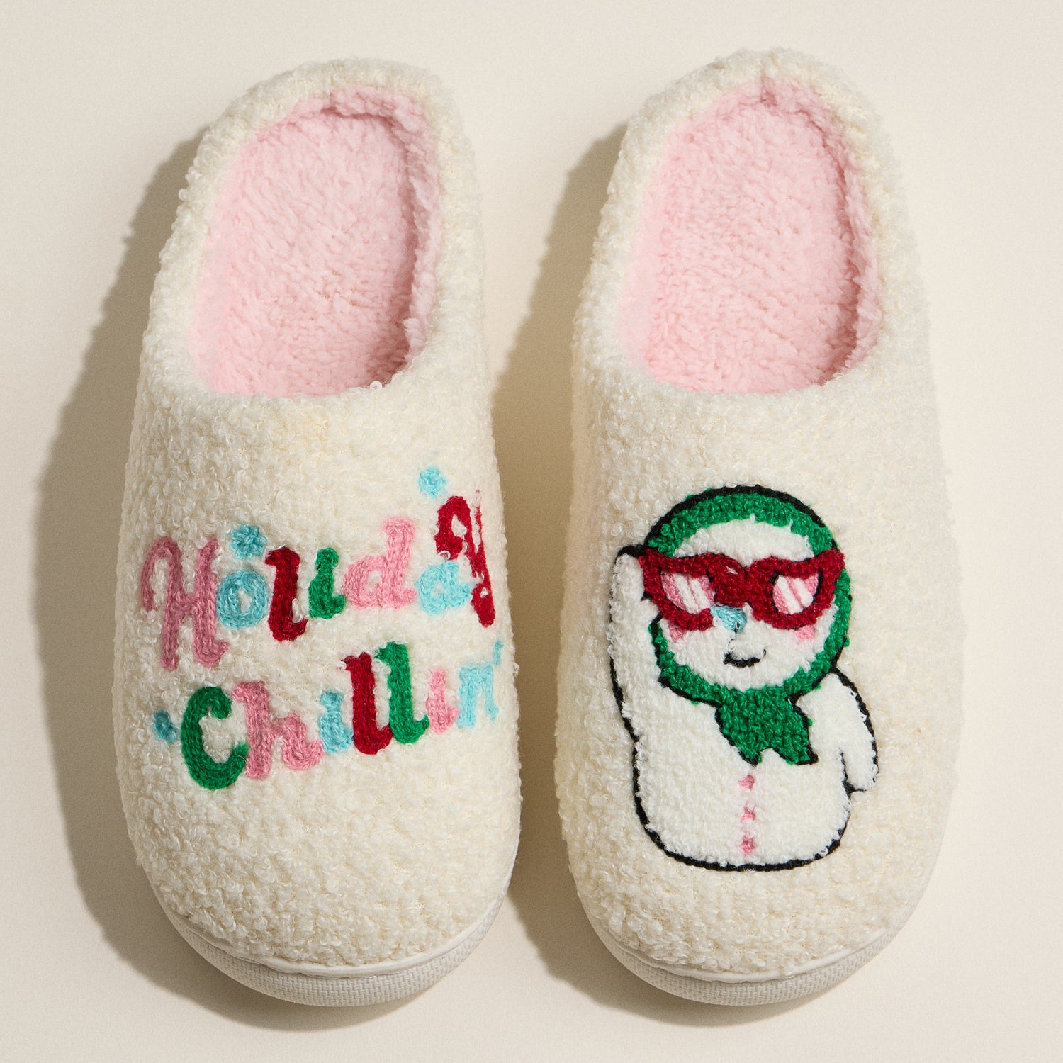 Snowman-Inspired Holiday Lounge Slippers