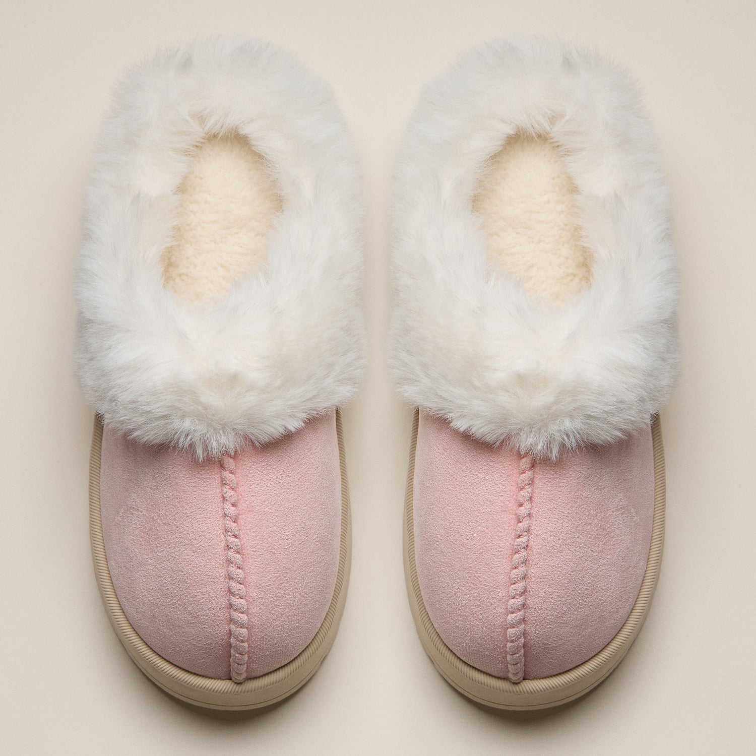 Platform Sherpa Slippers with Suede Finish