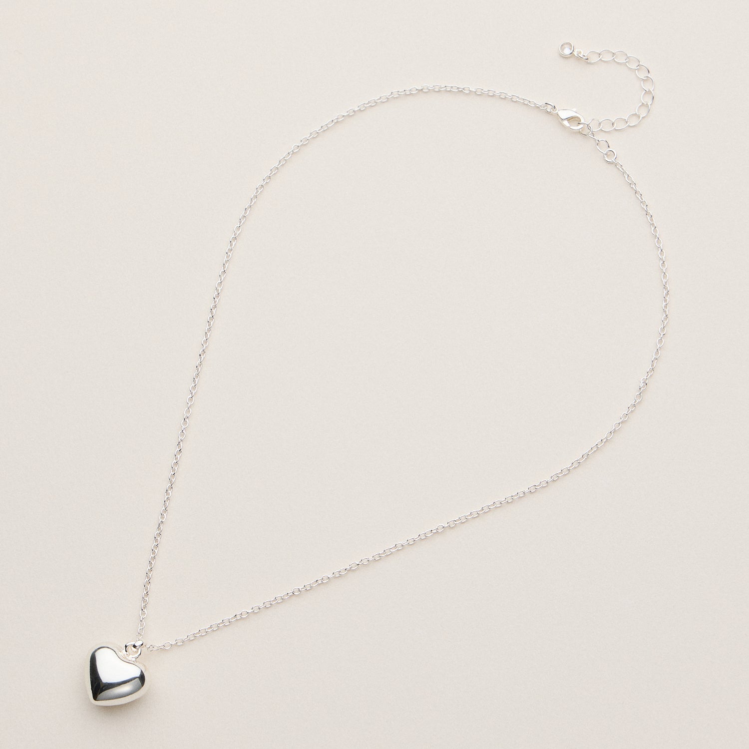 18K Gold Puffed Heart Necklace