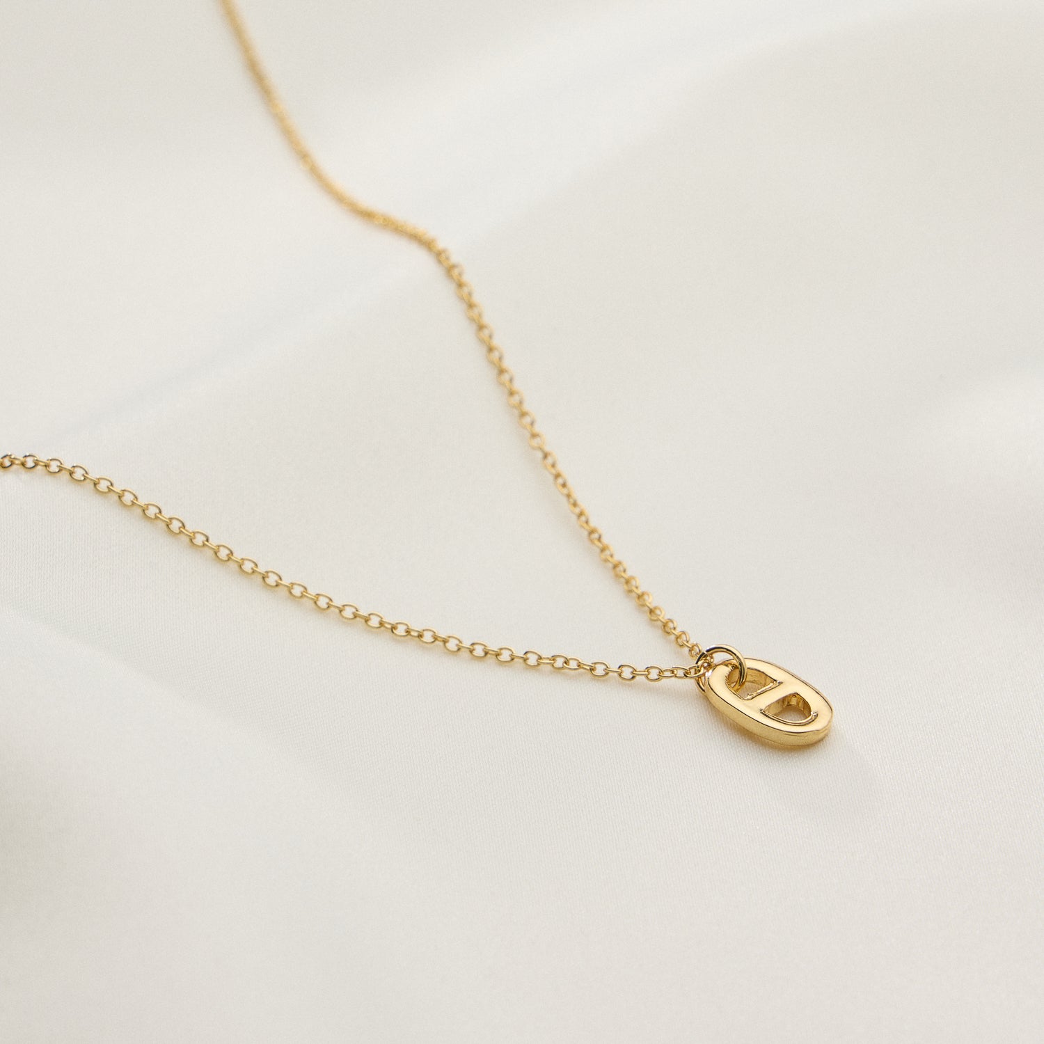 Gold Plated Tab Necklace - 18K