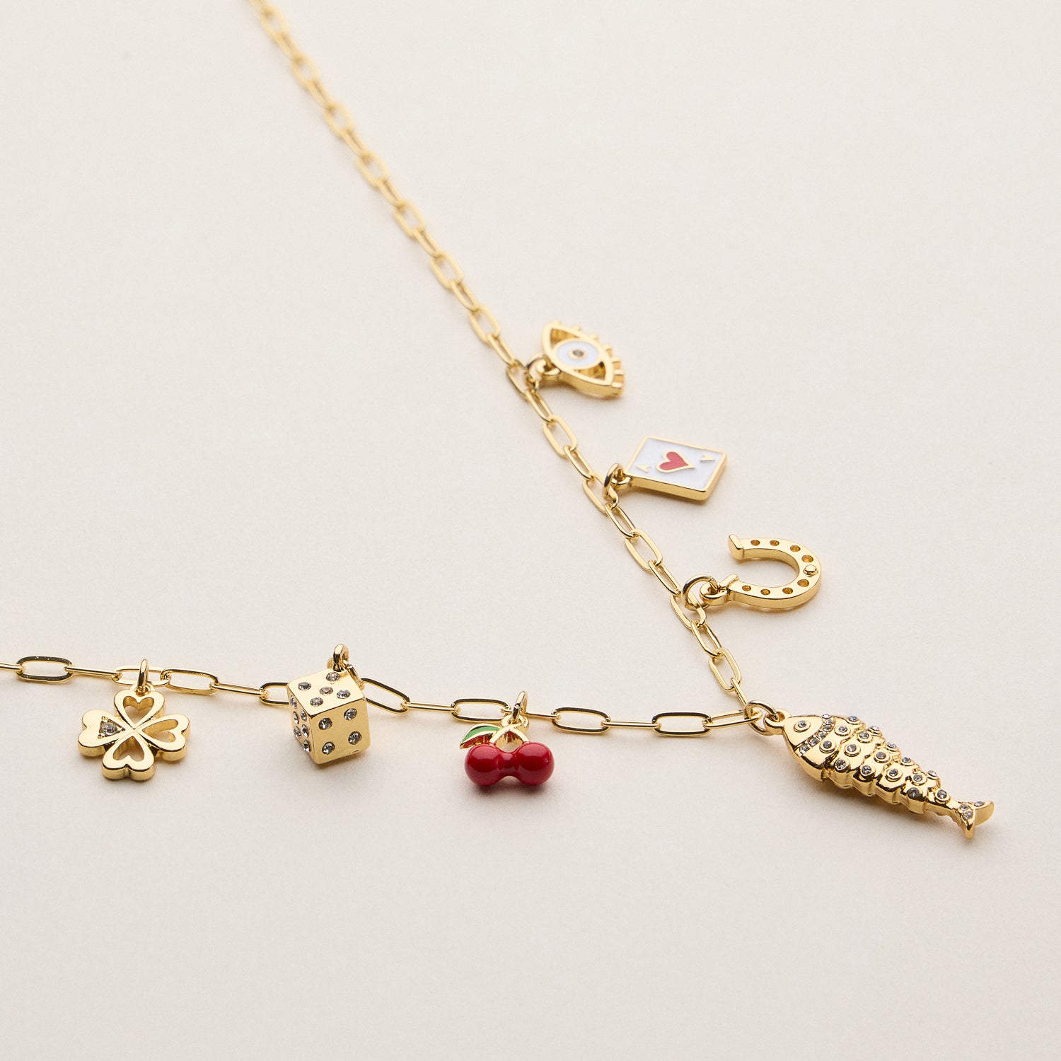 Cute and Lucky Symbols Necklace - 18K Gold Plated