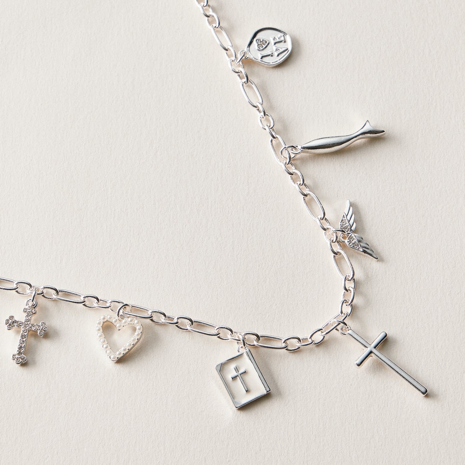 18K Gold-Dipped Faith & Love Charm | Necklace