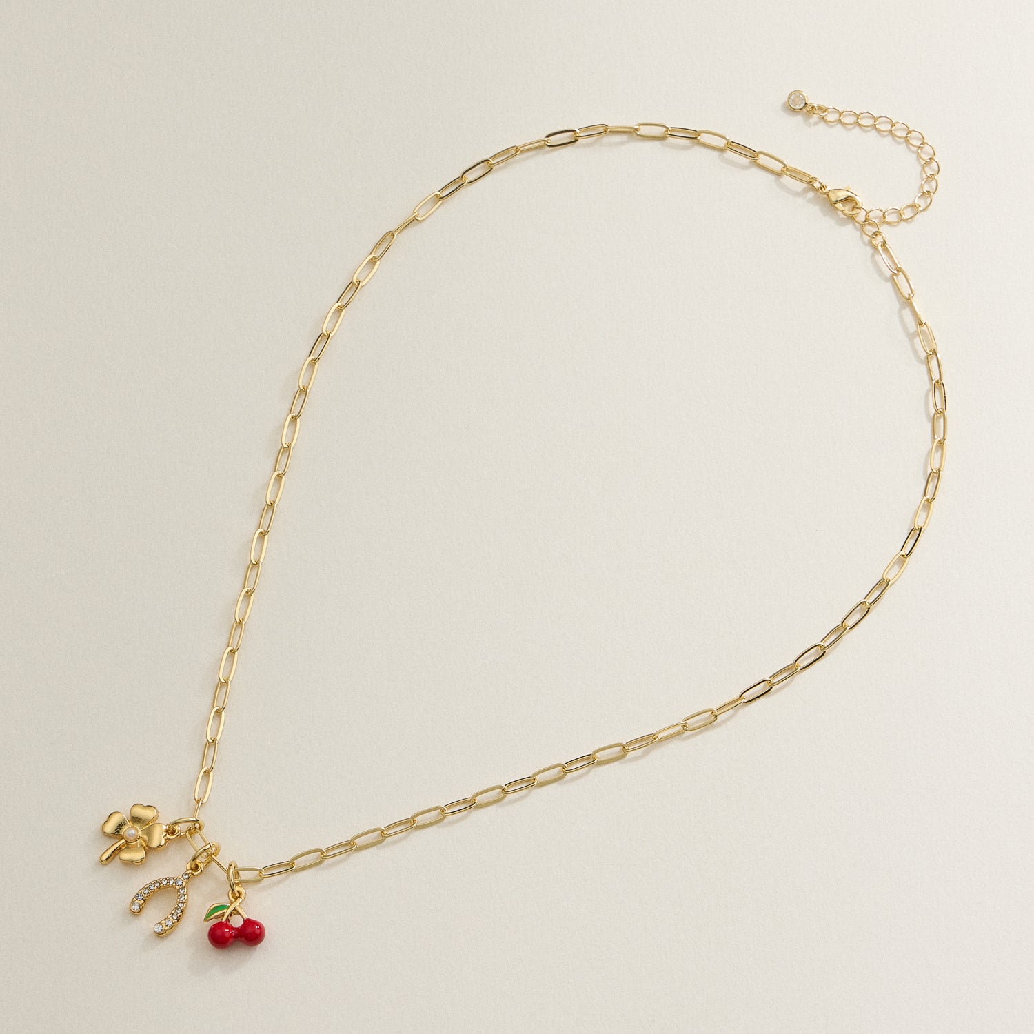 Lucky Charm Trio Necklace - 18K Gold