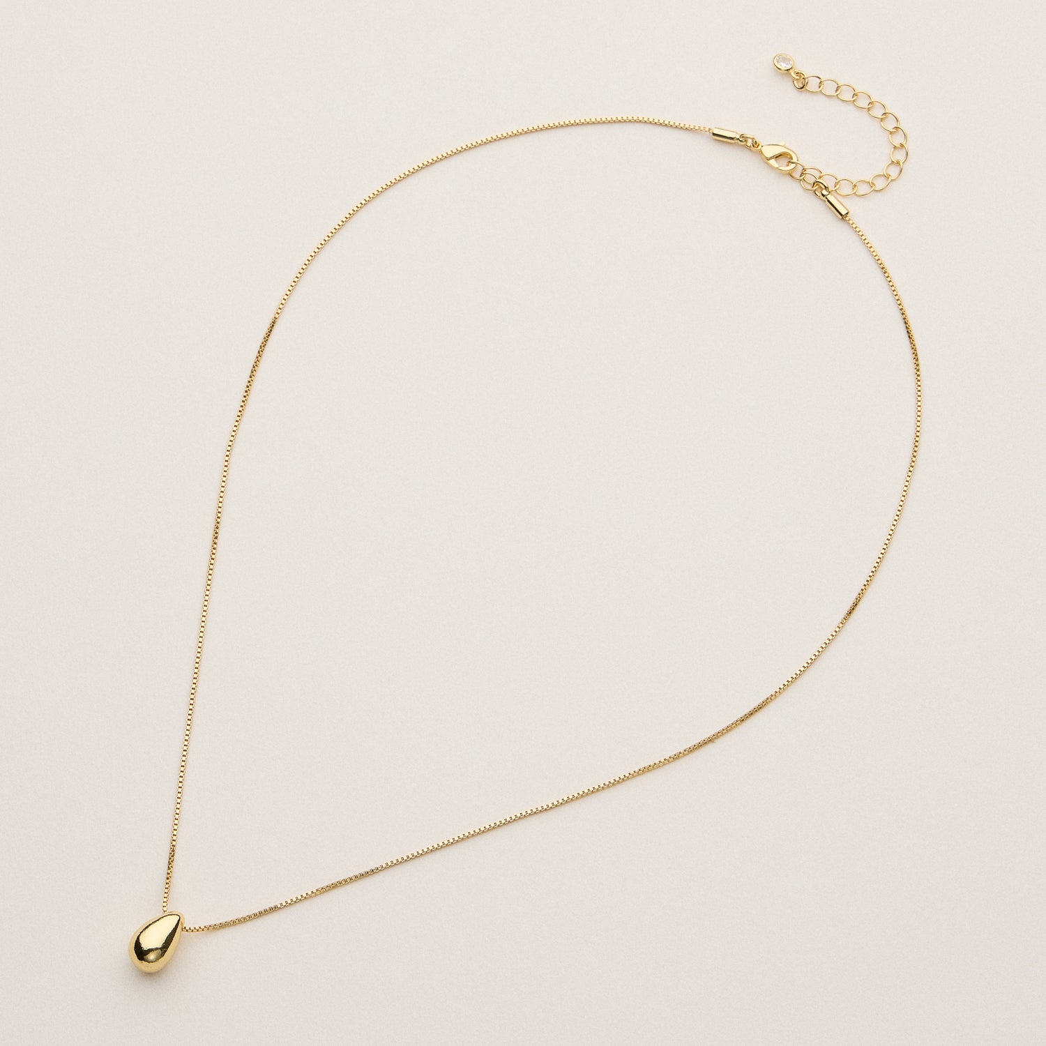 3D Teardrop Necklace - 18K Gold Dipped