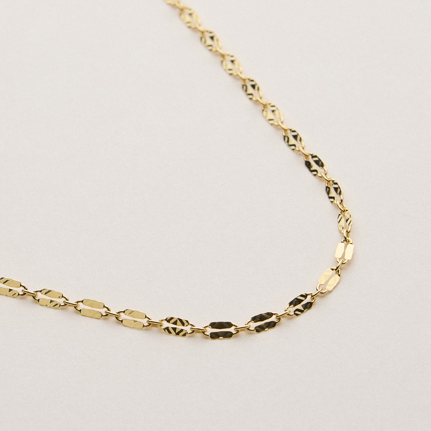 18K Gold-Dipped Textured Link Necklace
