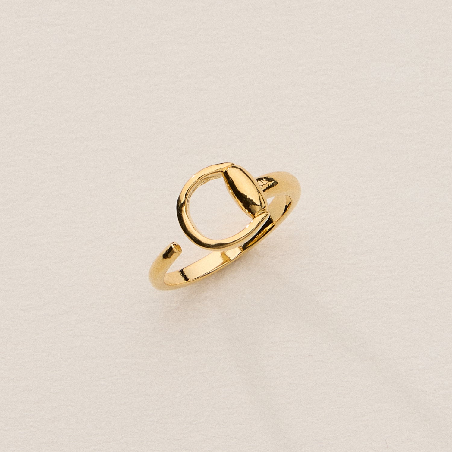 Minimalistic Open Circle Ring - 18K Gold Dipped