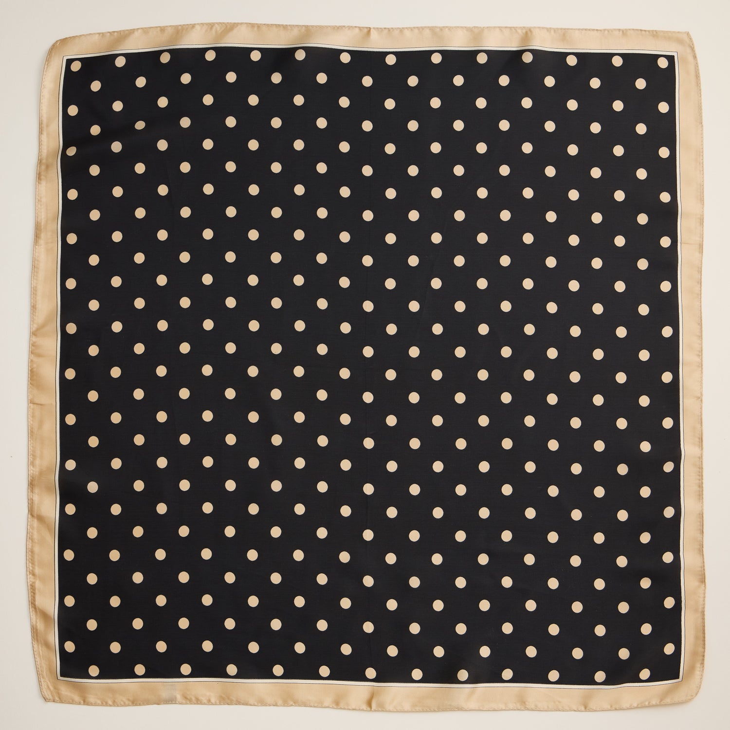 Polka Dot Square Scarf – Classic Vintage Design in Silk-Feel Fabric