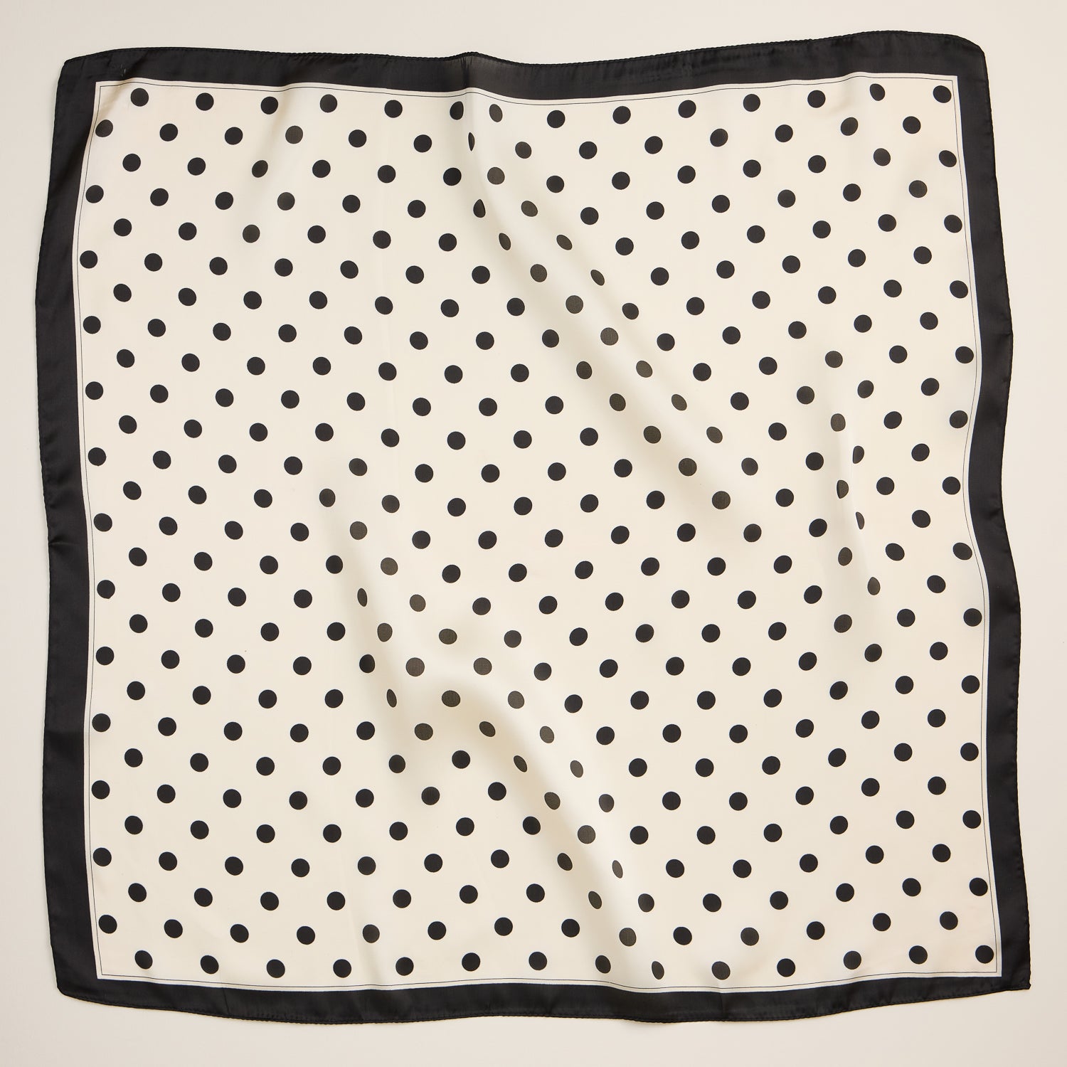 Polka Dot Square Scarf – Classic Vintage Design in Silk-Feel Fabric